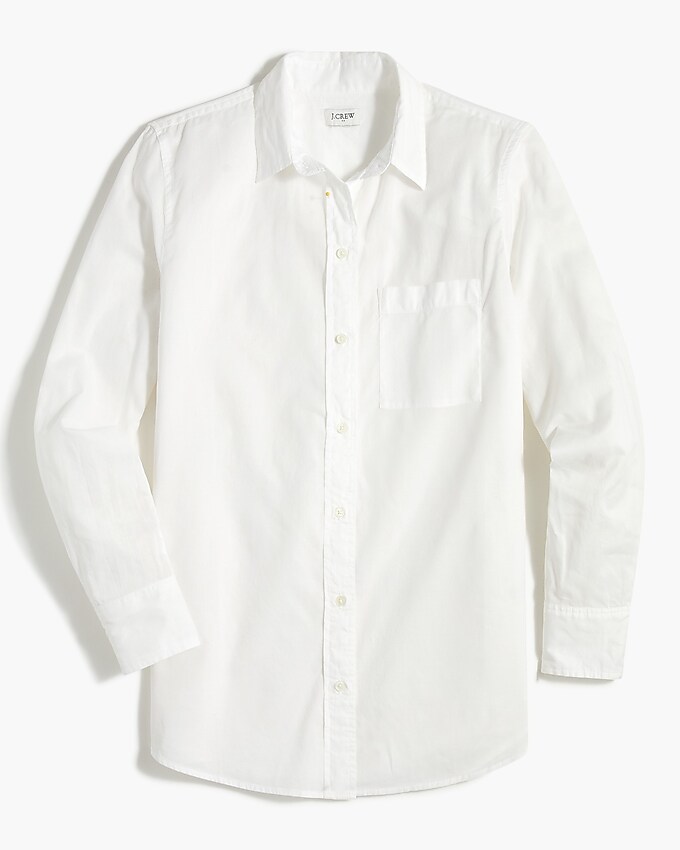 factory: high-low relaxed button-up top for women, right side, view zoomed