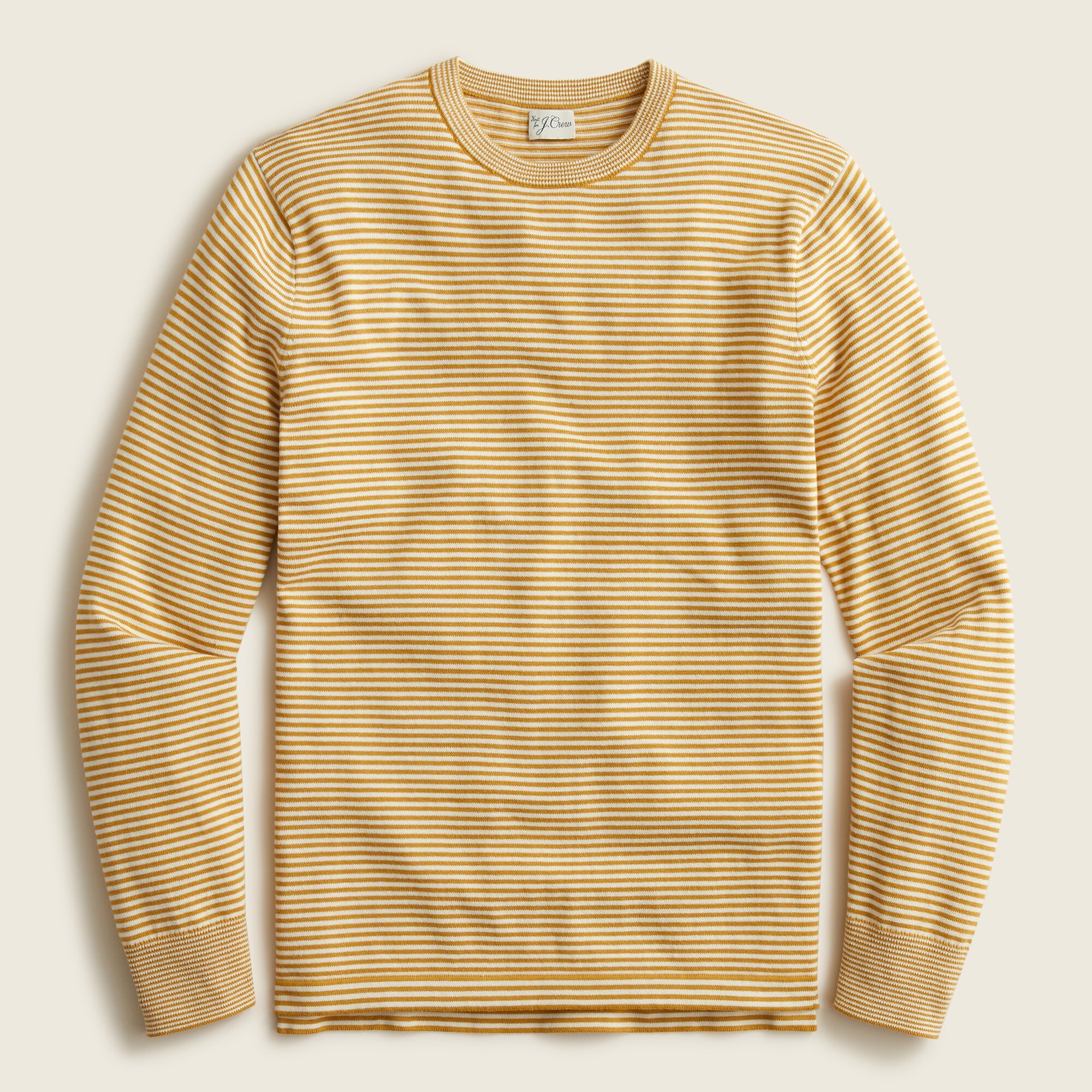 Cotton split-hem sweater in stripe