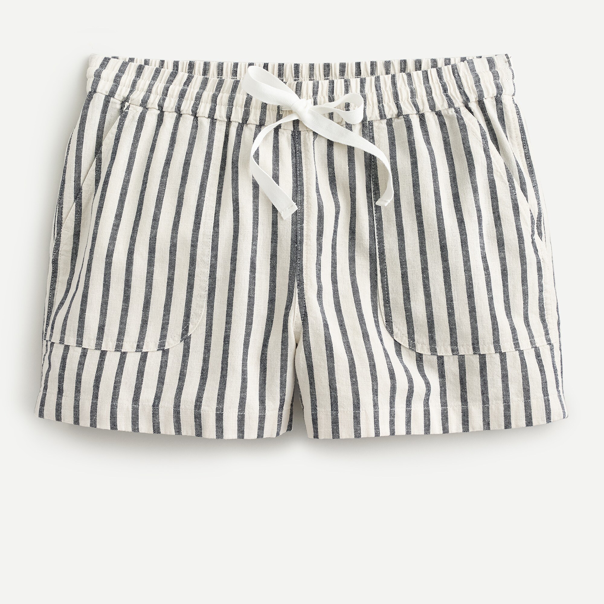 Cotton-linen seaside short in stripe