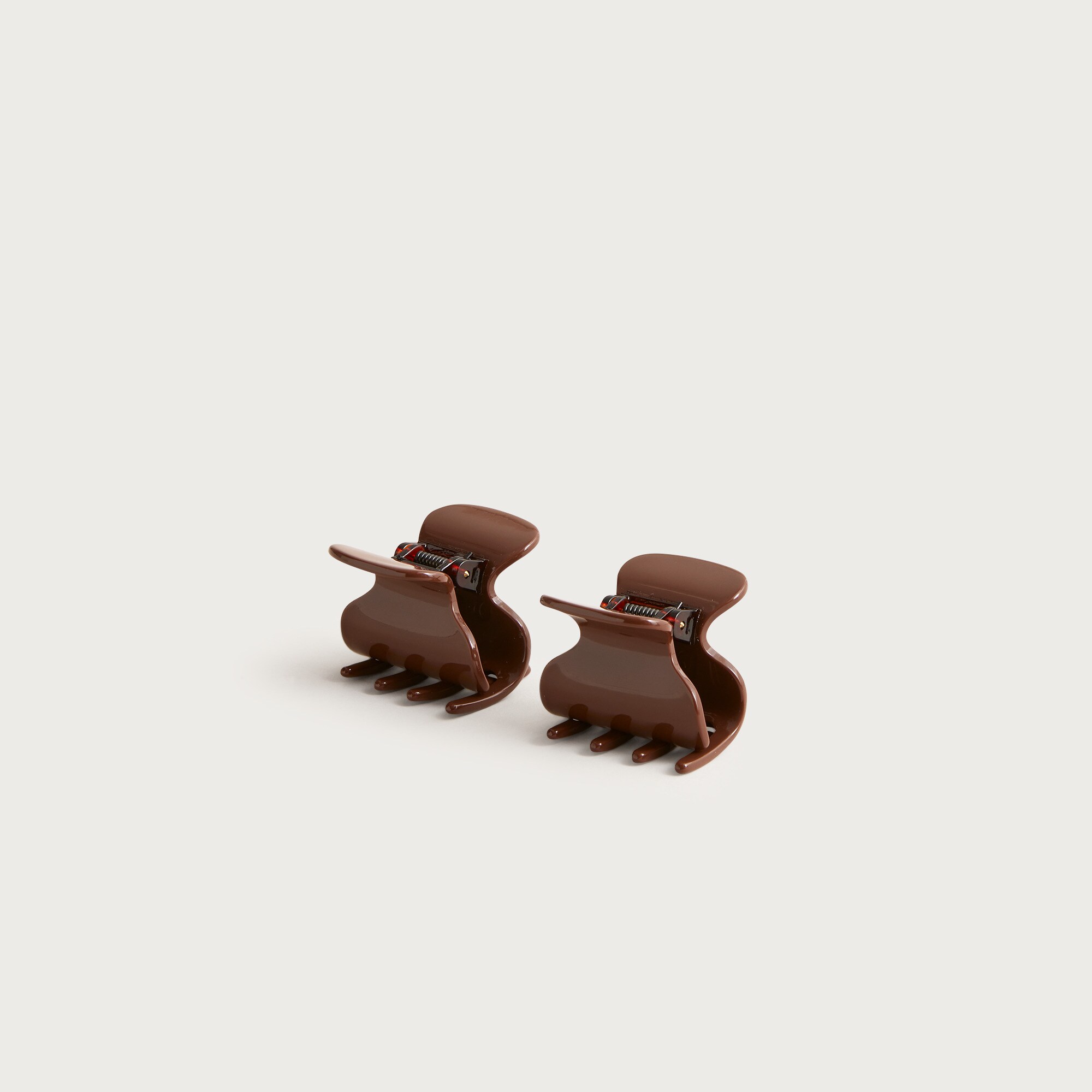 Mini claw clips two-pack in Italian tortoise