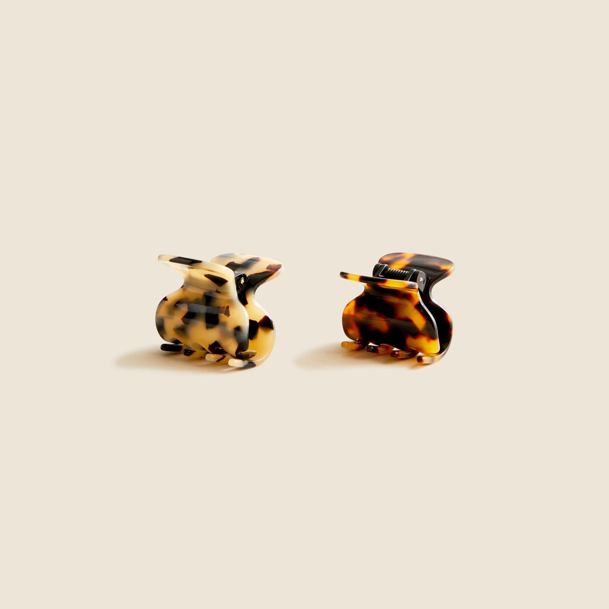 【MARITHE】 REGULAR LOGO MINI HAIR CLIP 2PACK ‐ivory J.Crew: Mini Claw Clips Two-pack In Italian Tortoise For Women