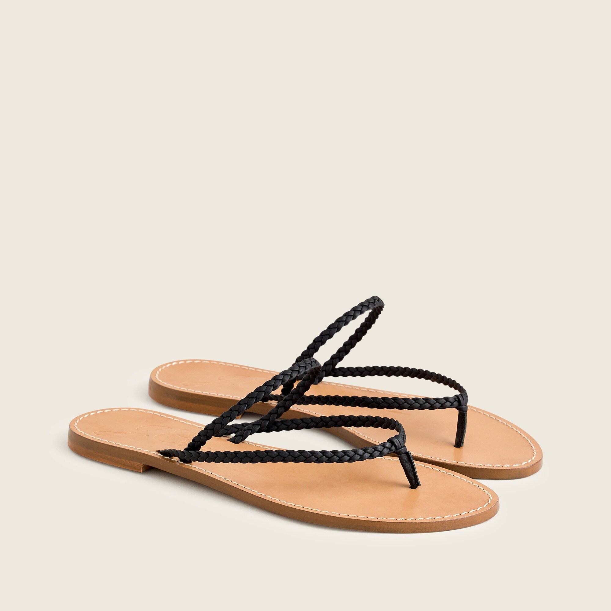 Capri braided-strap flip-flops