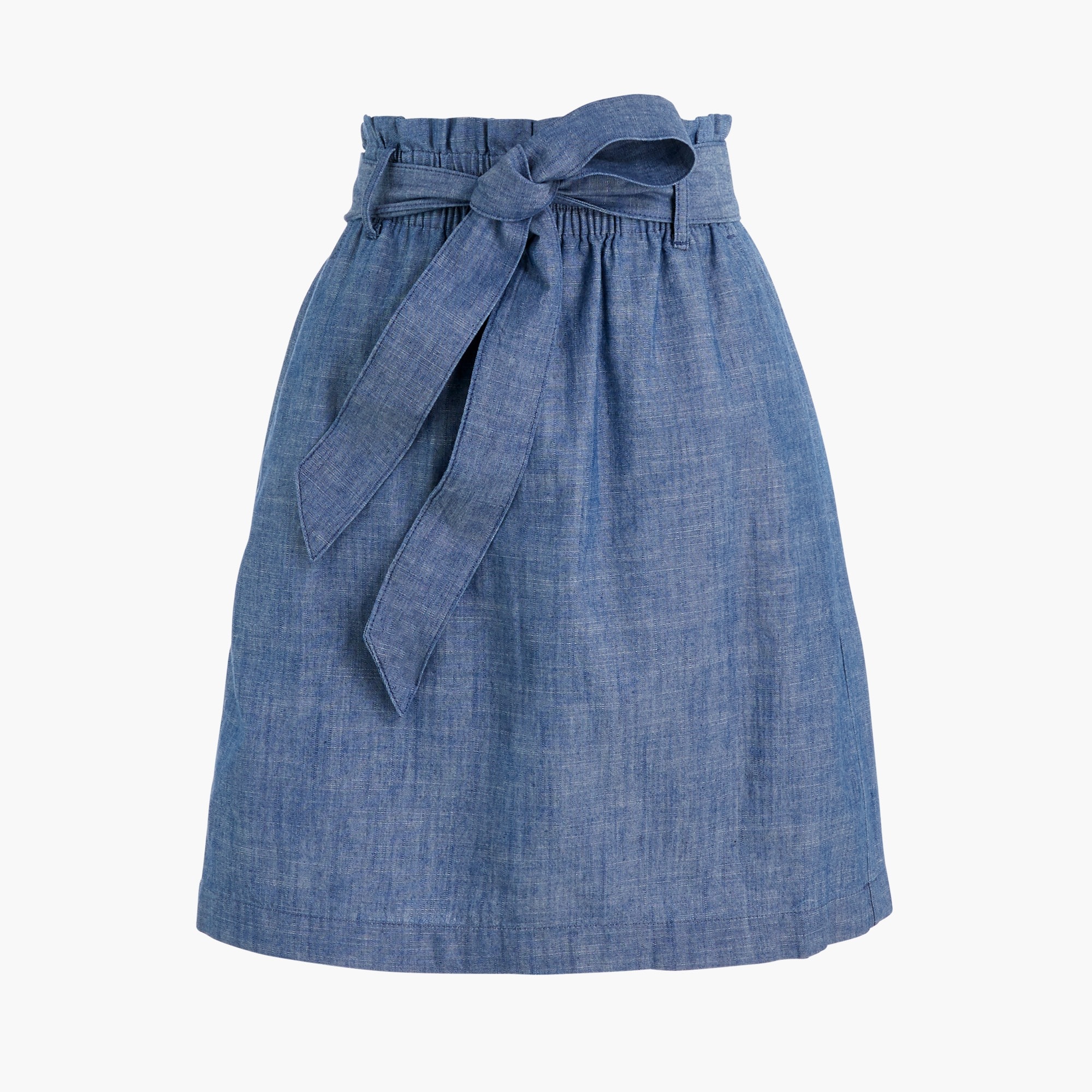 chambray paper-bag mini skirt for women