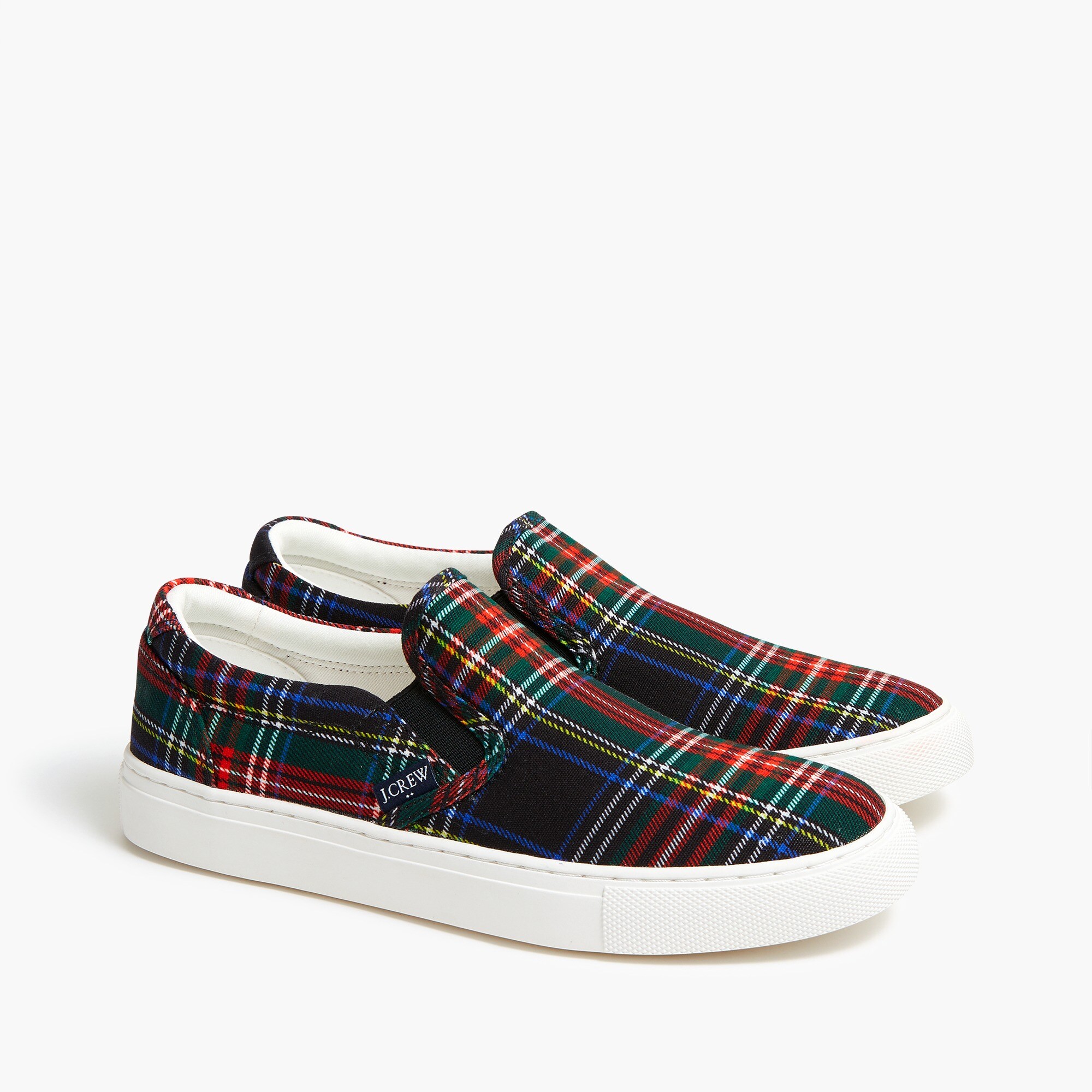 Printed road trip canvas slip-on sneakers