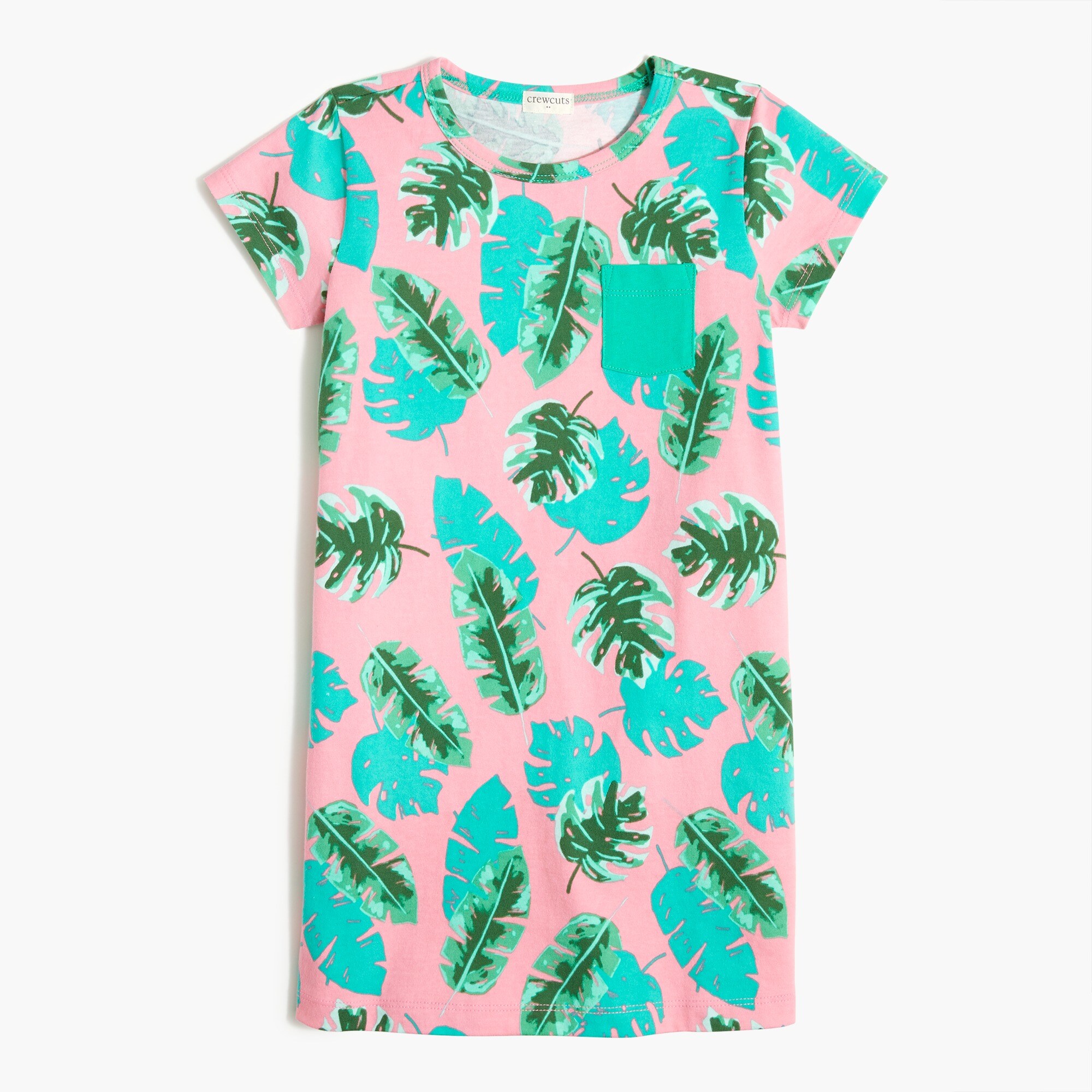 girls' palm-print t-shirt dress for girls