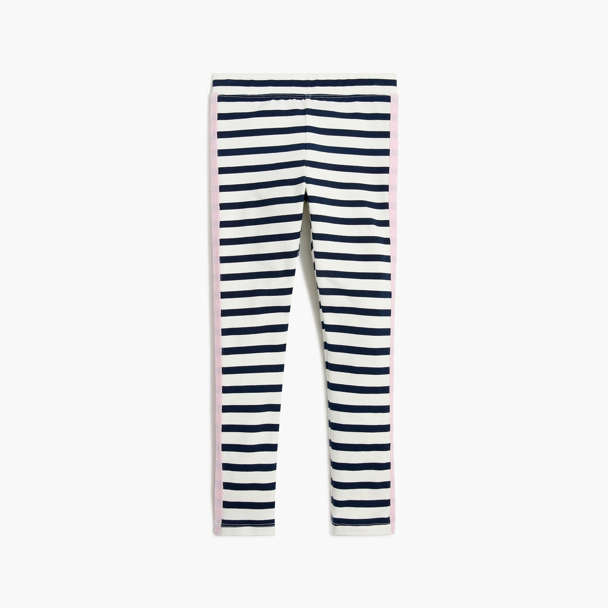 Girls' glitter tuxedo-stripe leggings
