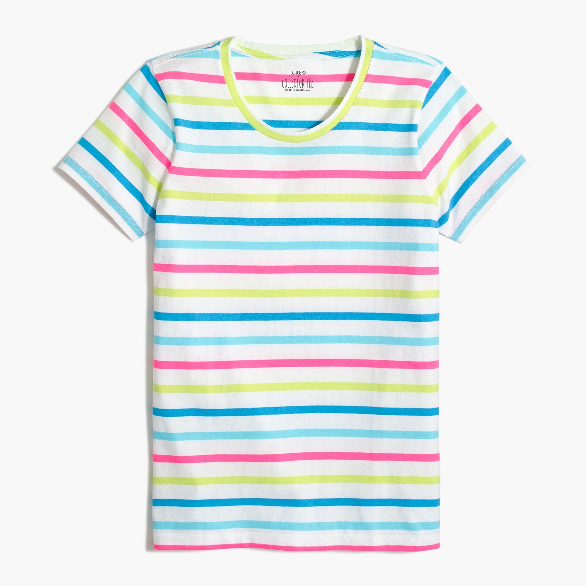 rainbow striped graphic tee for women