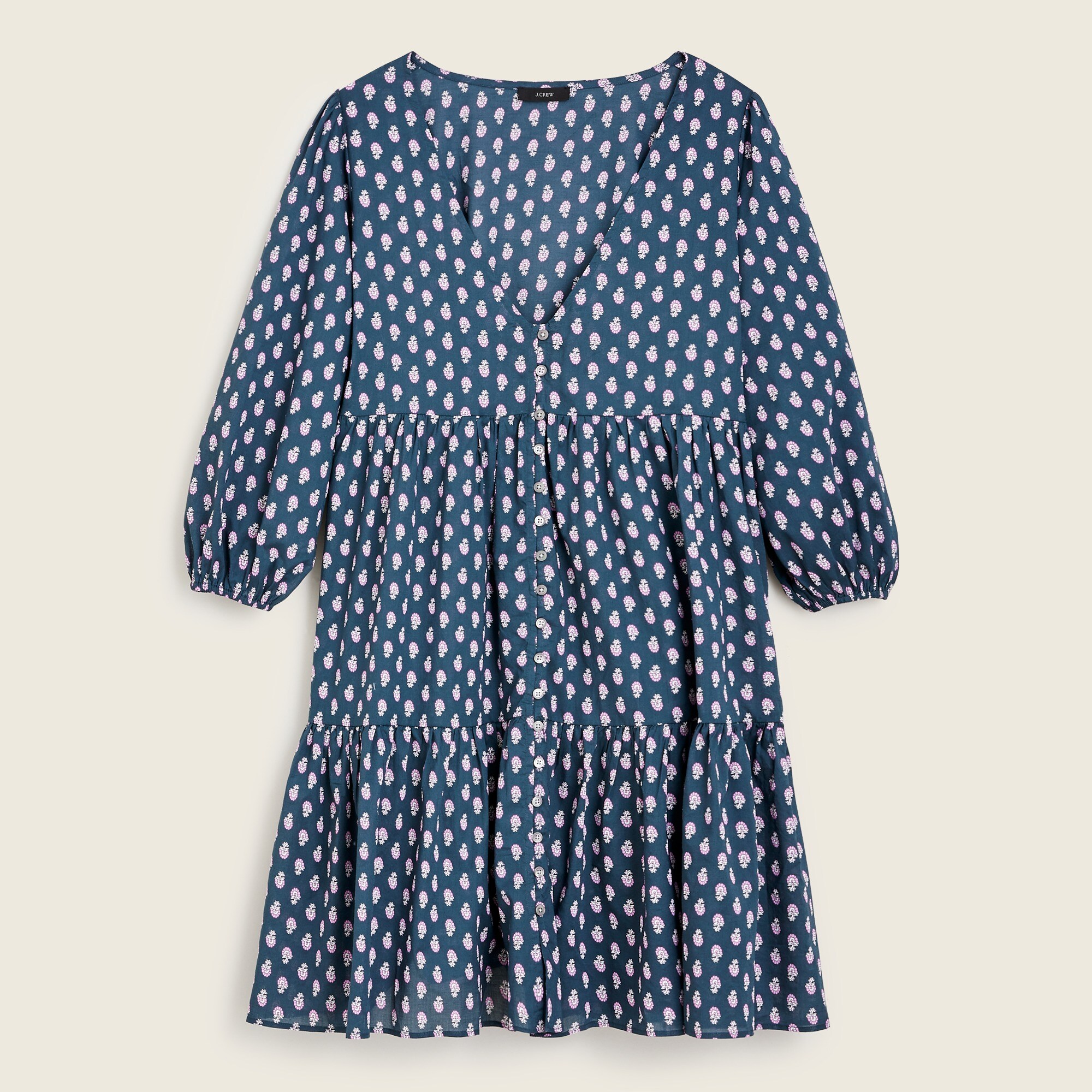 J.Crew: Tiered Cotton Voile Beach Dress In Best Buds For Women