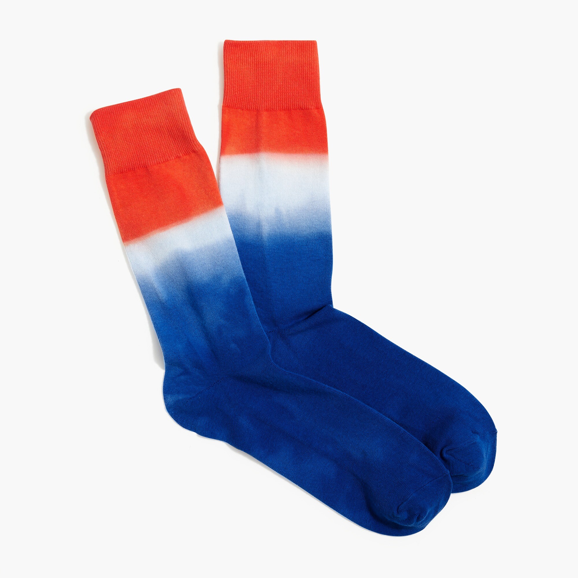 Dip-dyed ombré red white & blue socks