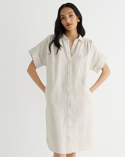 j.crew: relaxed-fit short-sleeve baird mcnutt irish linen shirtdress for women