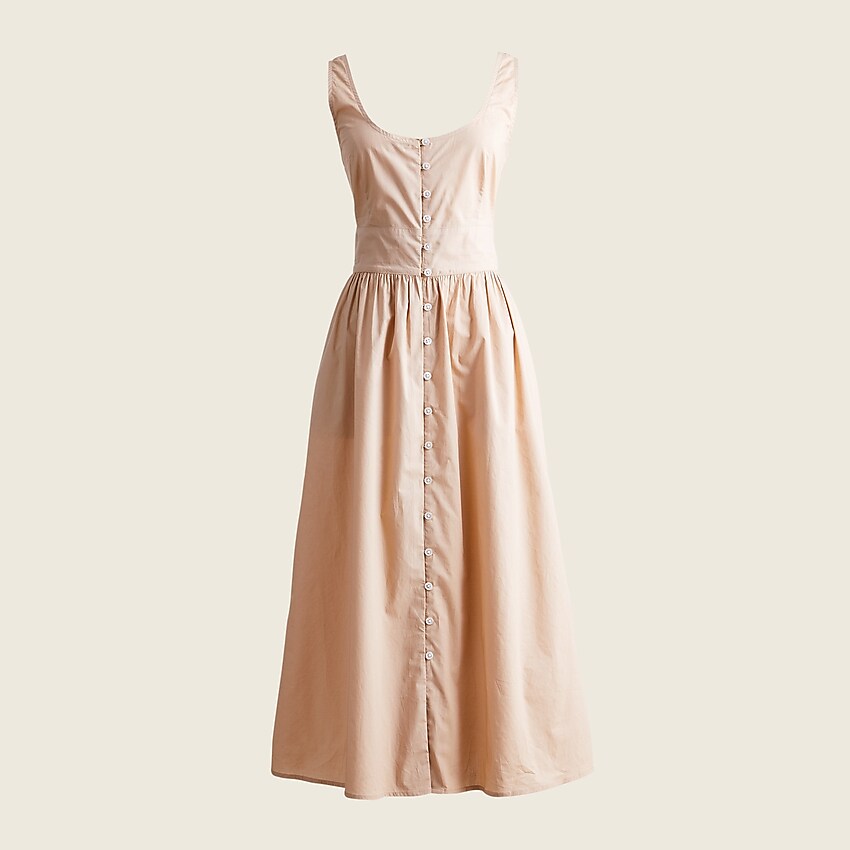 J.Crew: Button-front Cotton Poplin Dress For Women