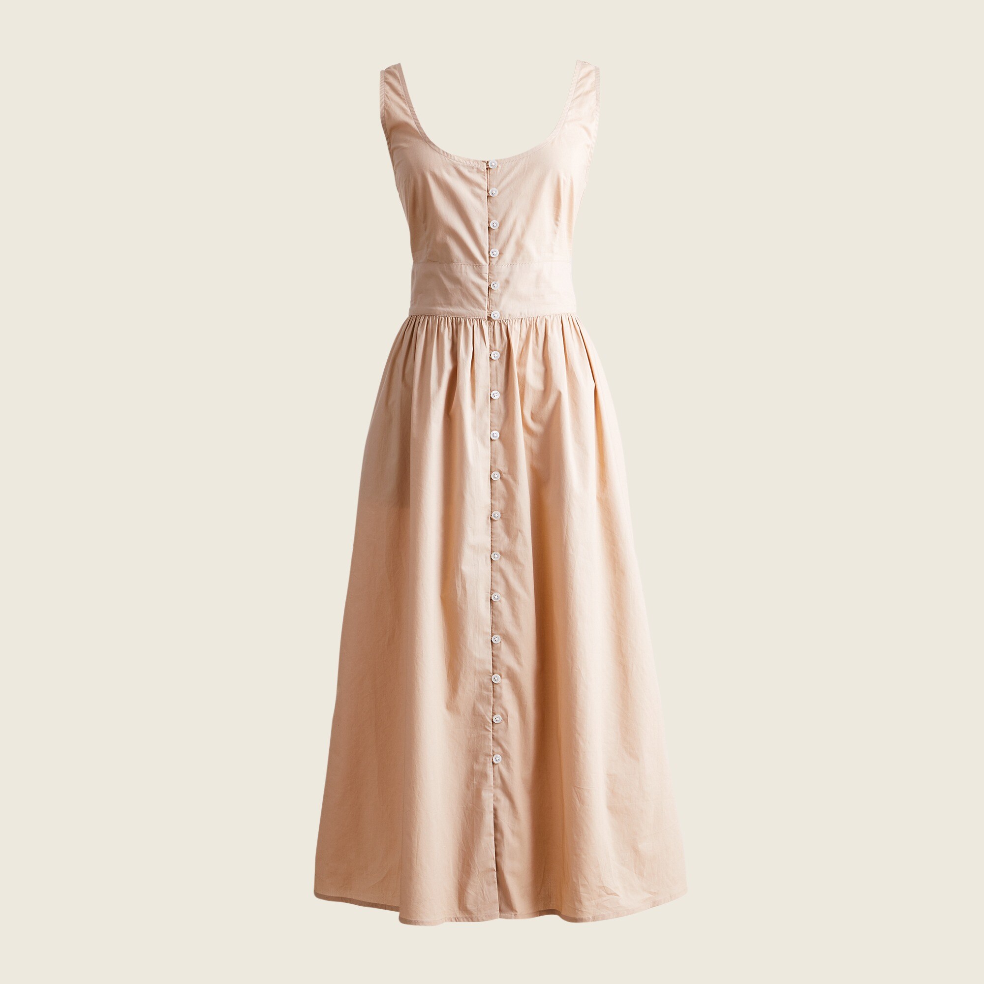 Button-front cotton poplin dress
