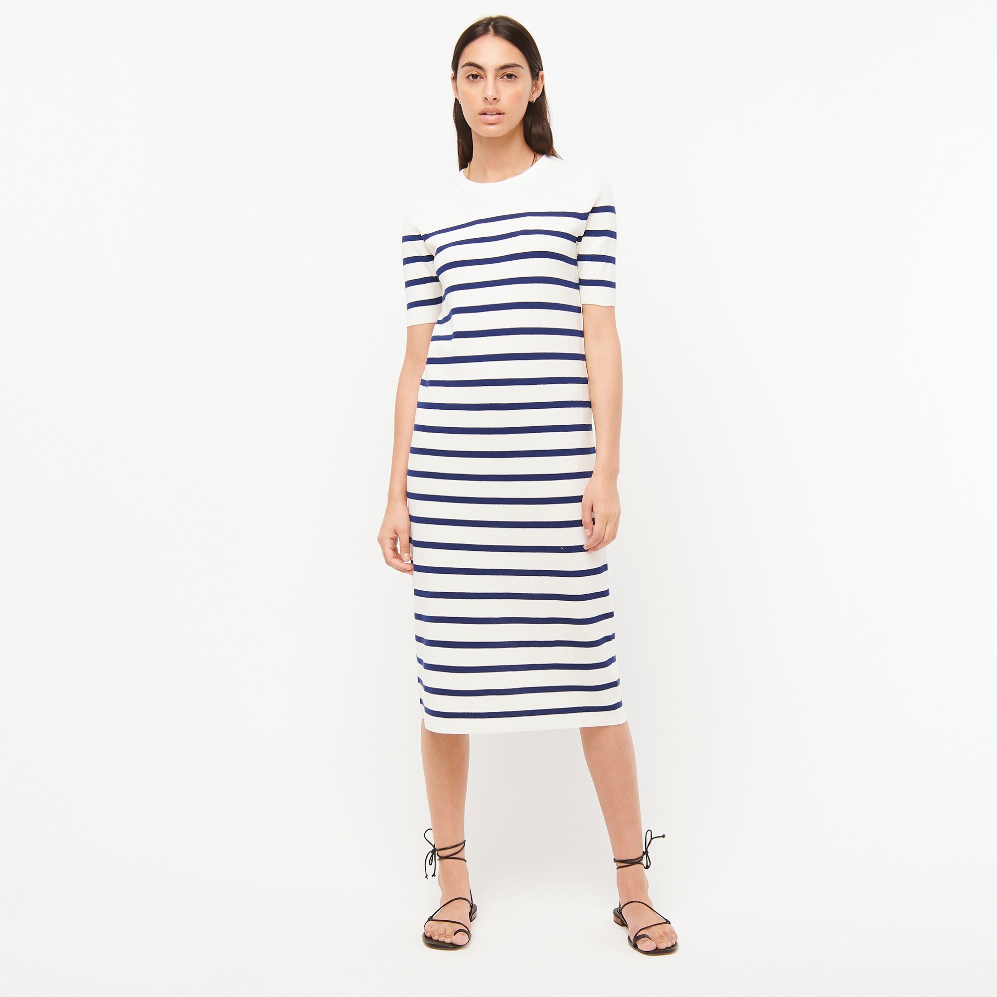 J.Crew: Short-sleeve Margot Sweater Dress In Stripe For Women