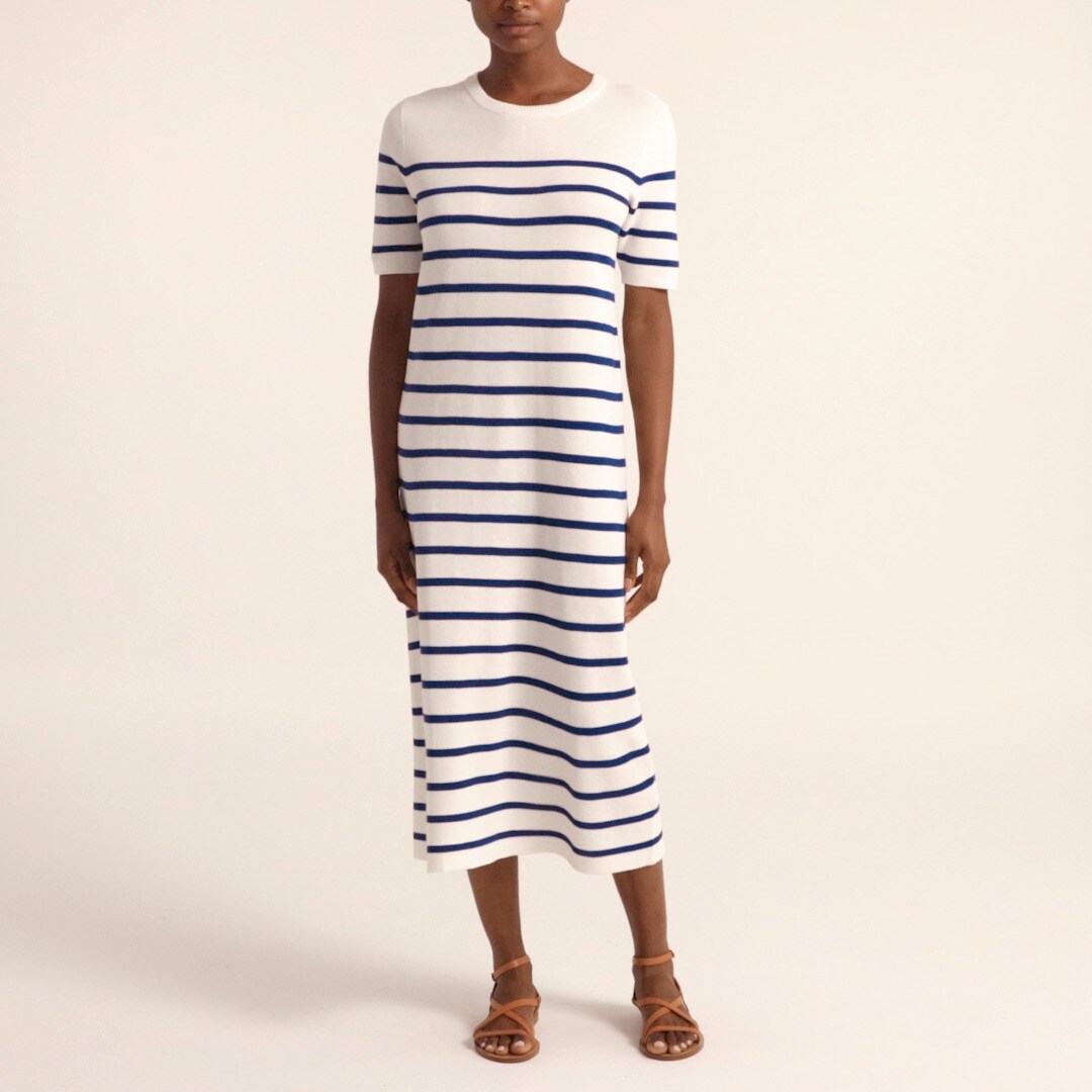 J.Crew Shortsleeve Margot Sweater Dress In Stripe For Women