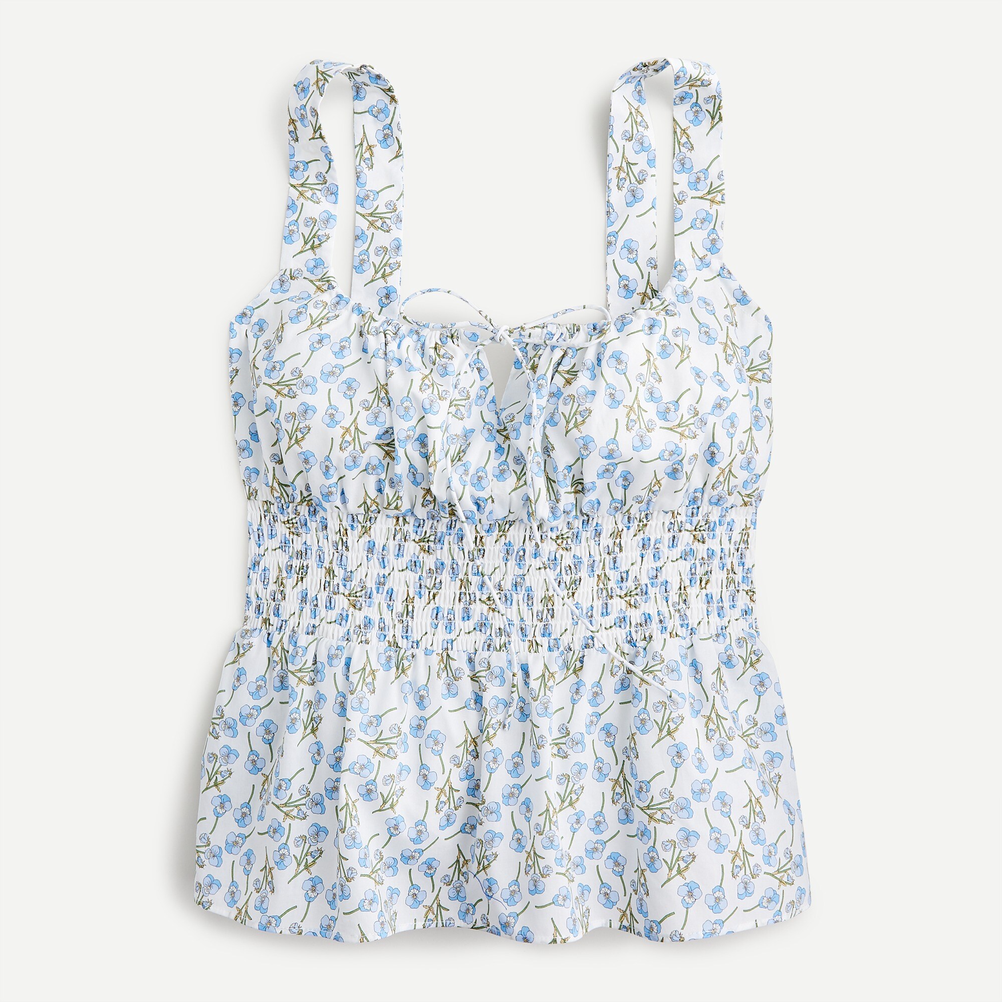 Smocked-waist tank in Liberty® Ros floral