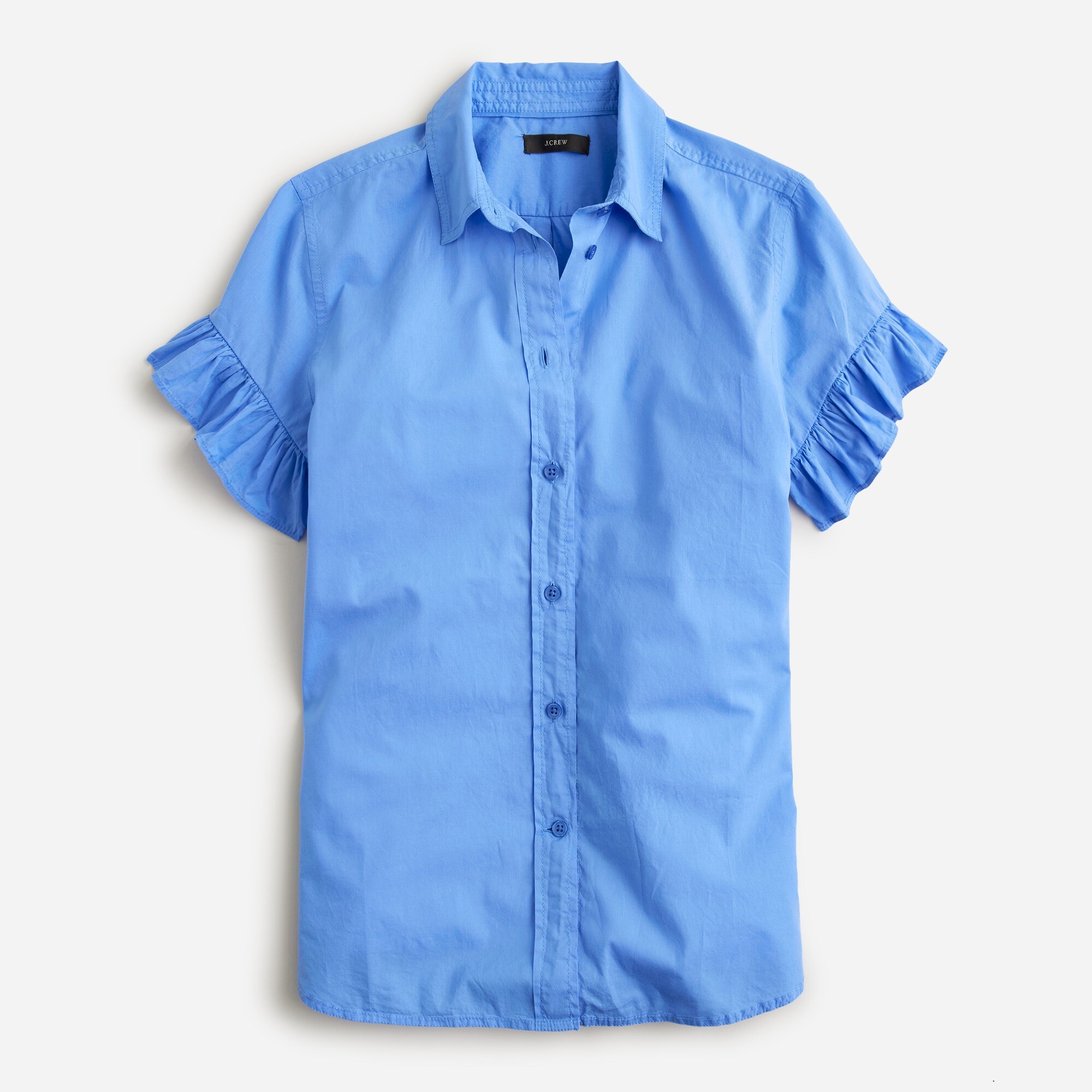 J.Crew: Classic-fit Lightweight Cotton Poplin Ruffle-sleeve