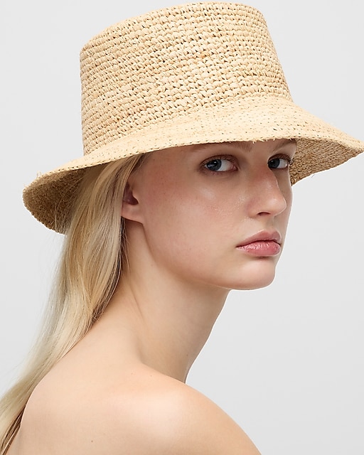 womens Raffia bucket hat