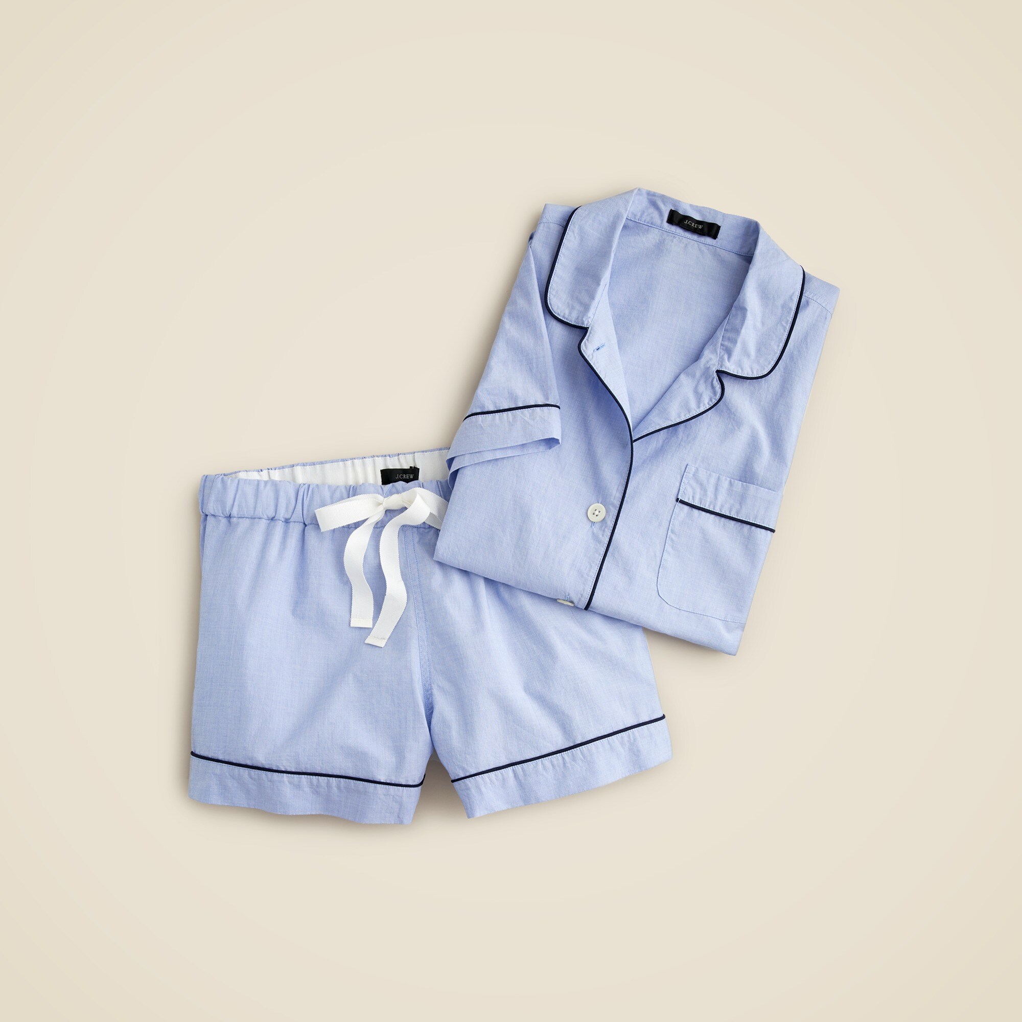 End-on-end cotton pajama short set
