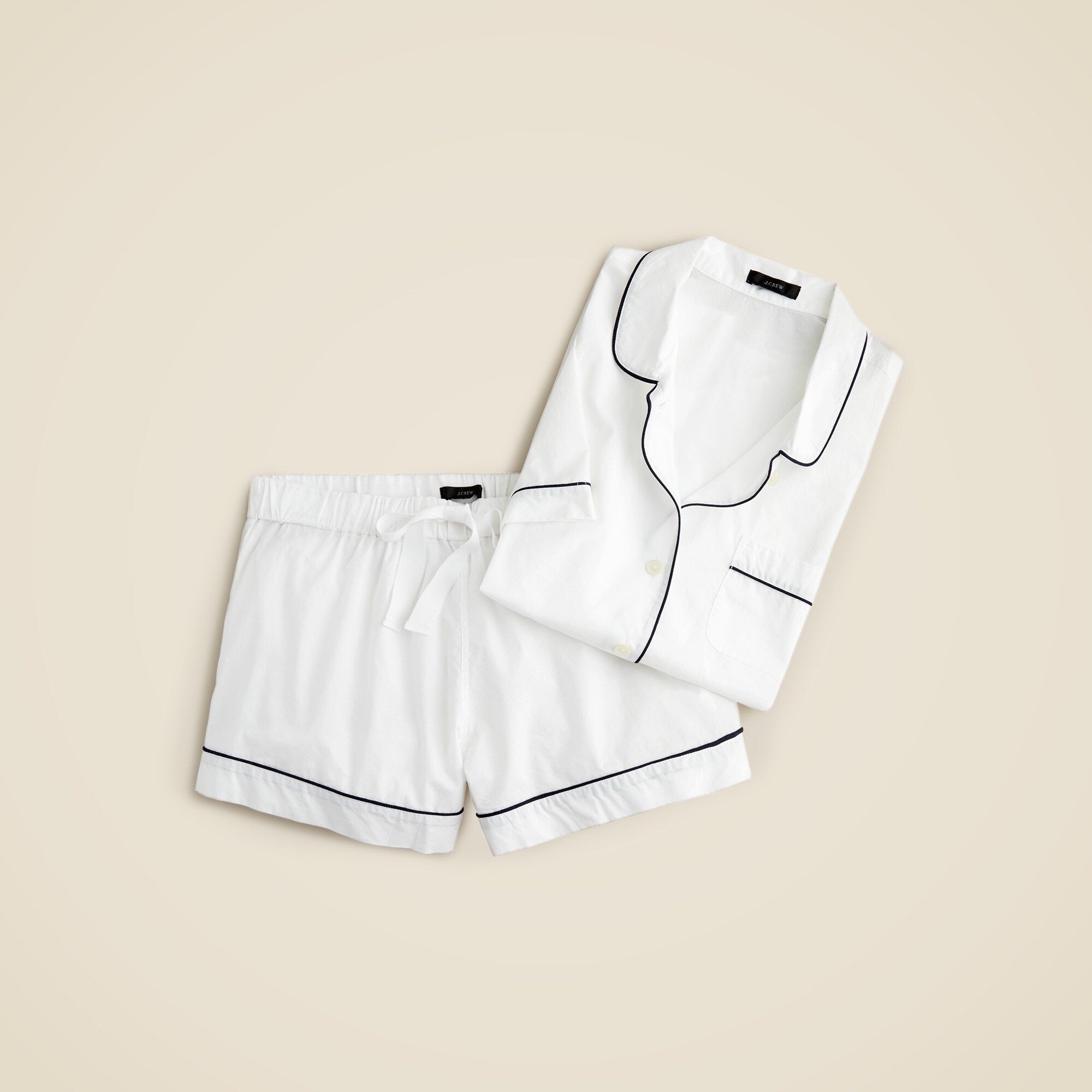 End-on-end Cotton Pajama Short Set For Women