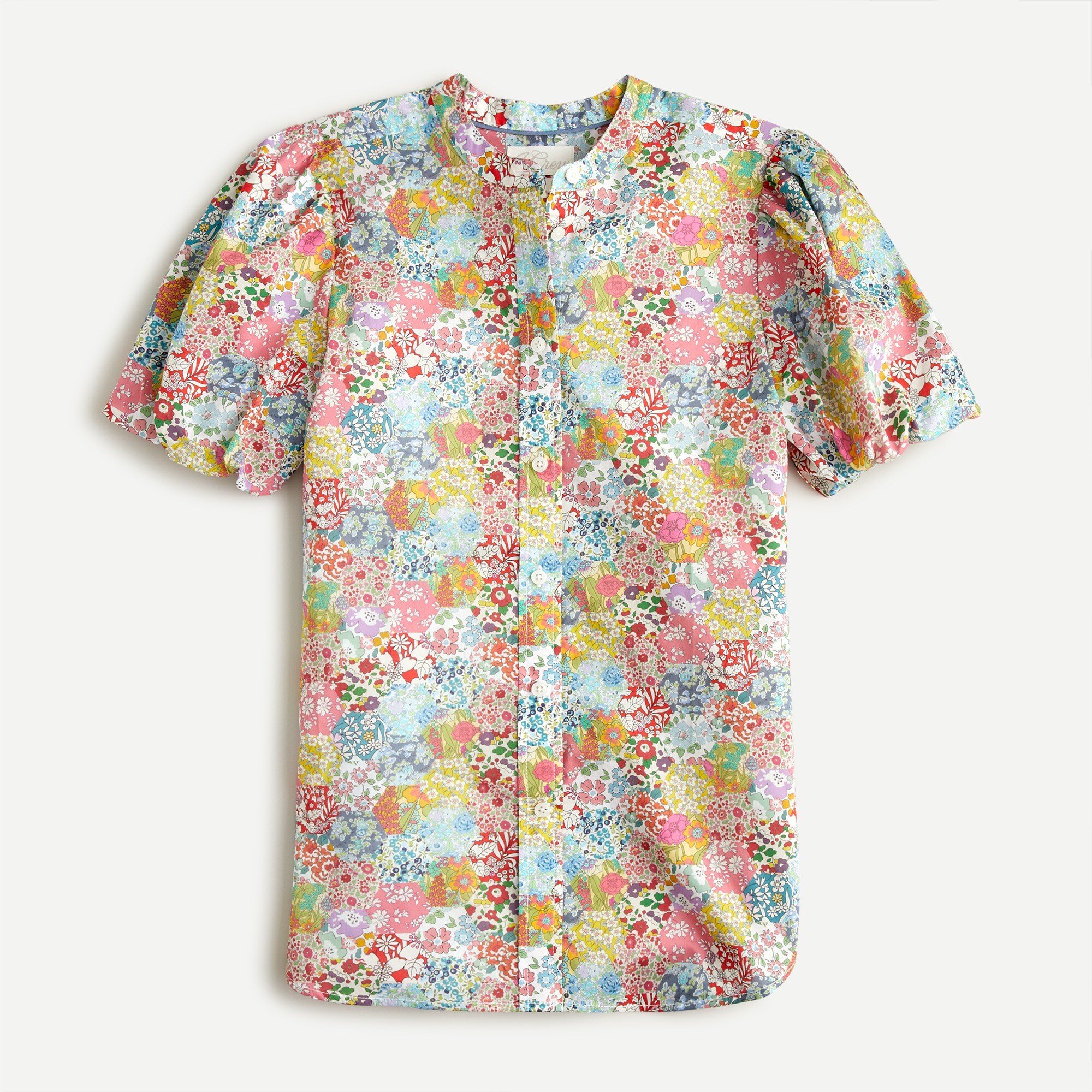 Classic-fit short puff-sleeve top in Liberty® Patchwork Dream floral