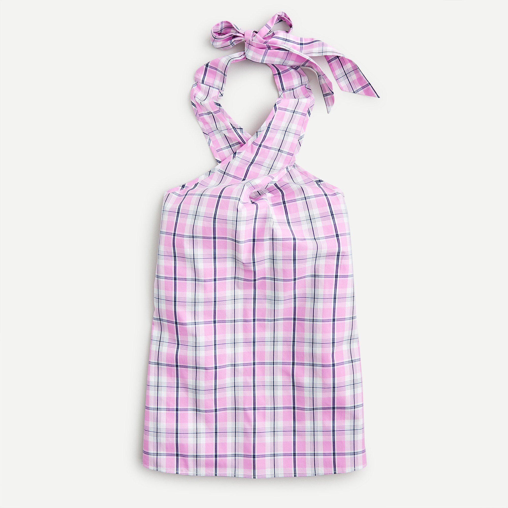 Halter top in violet plaid