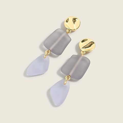 womens Frosty sea-glass drop earrings