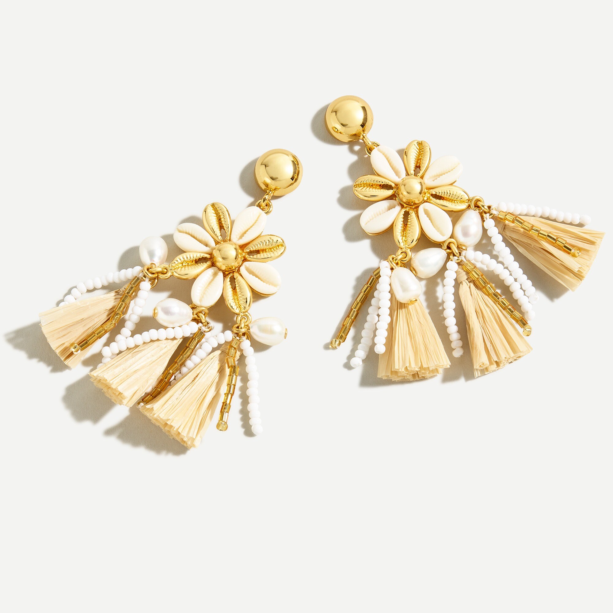 Seaside tassel statement earrings