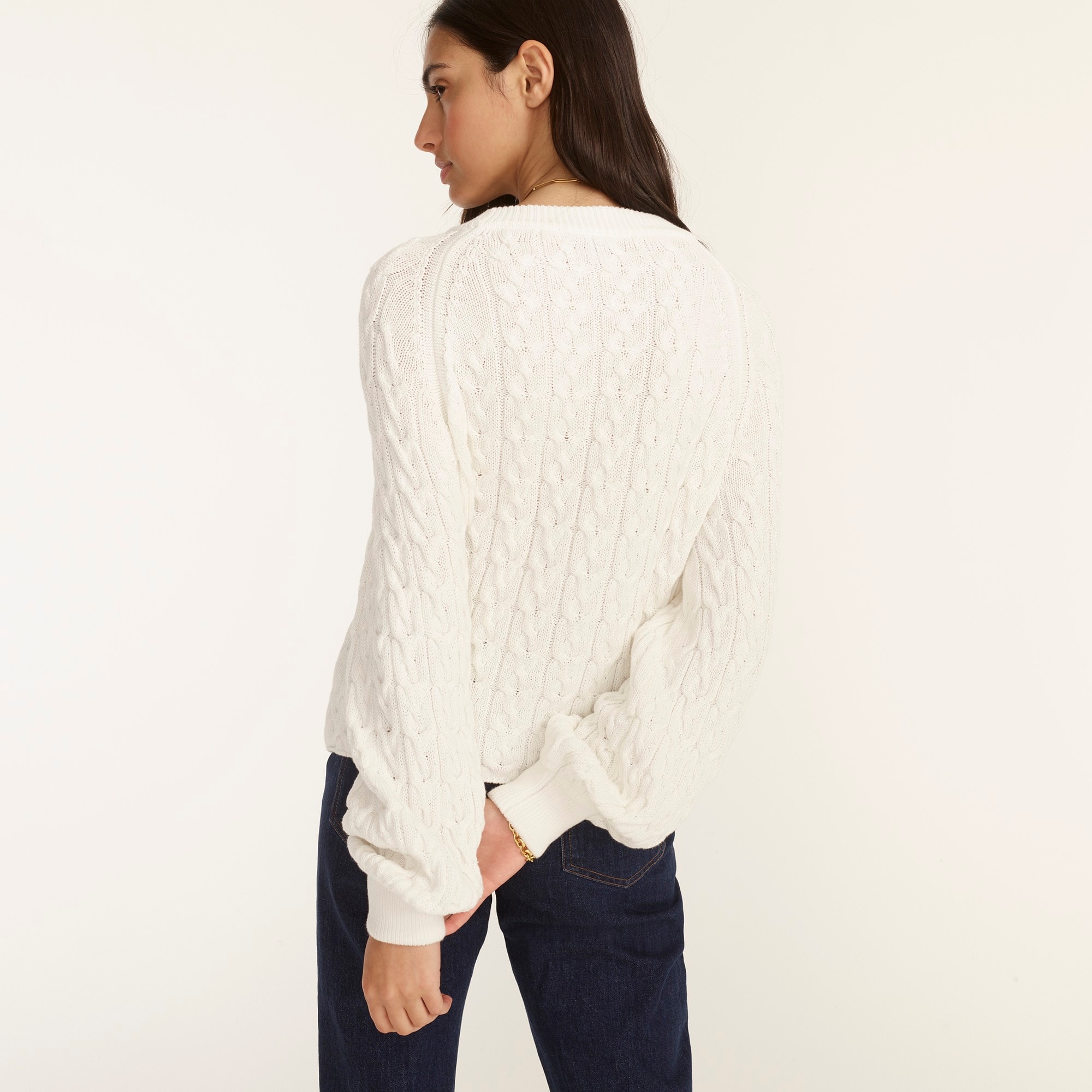 Relaxed-fit cable-knit crewneck sweater - image 4