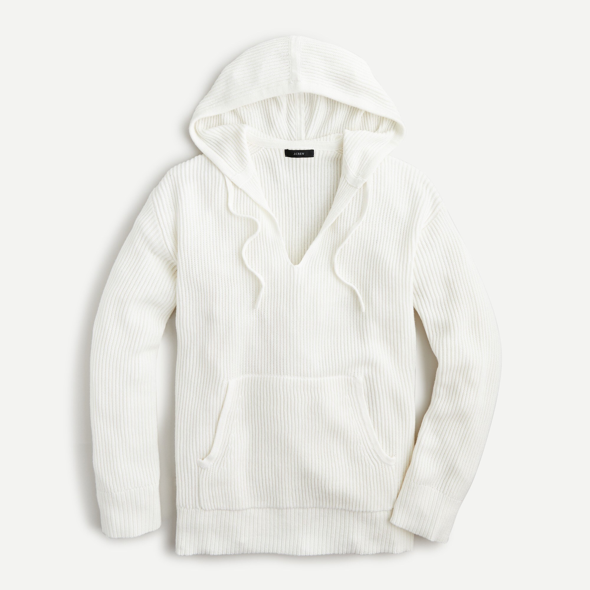 Ribbed cotton-cashmere hoodie