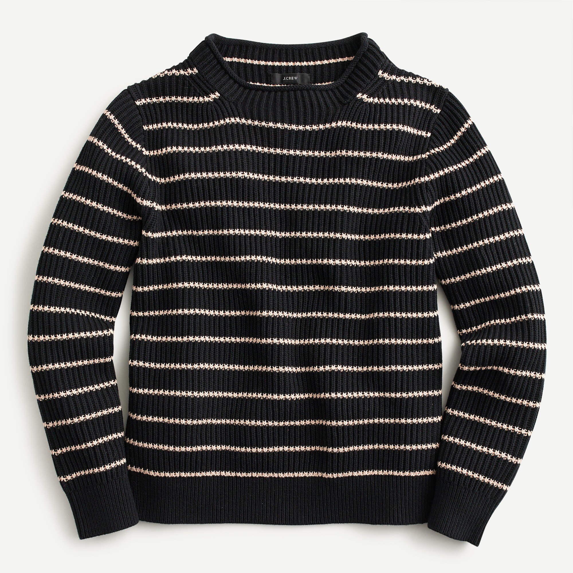 Rollneck pullover sweater in stripe