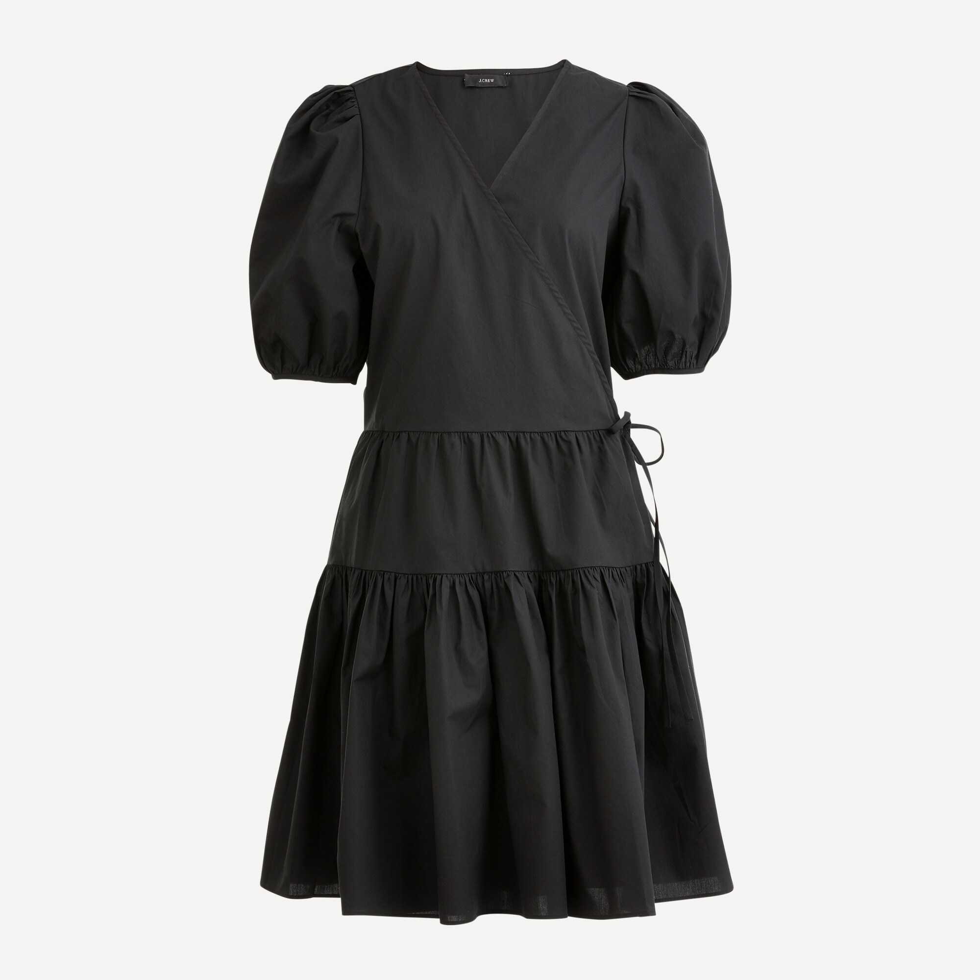 J.Crew Puff sleeve Cotton Poplin Wrap Dress For Women