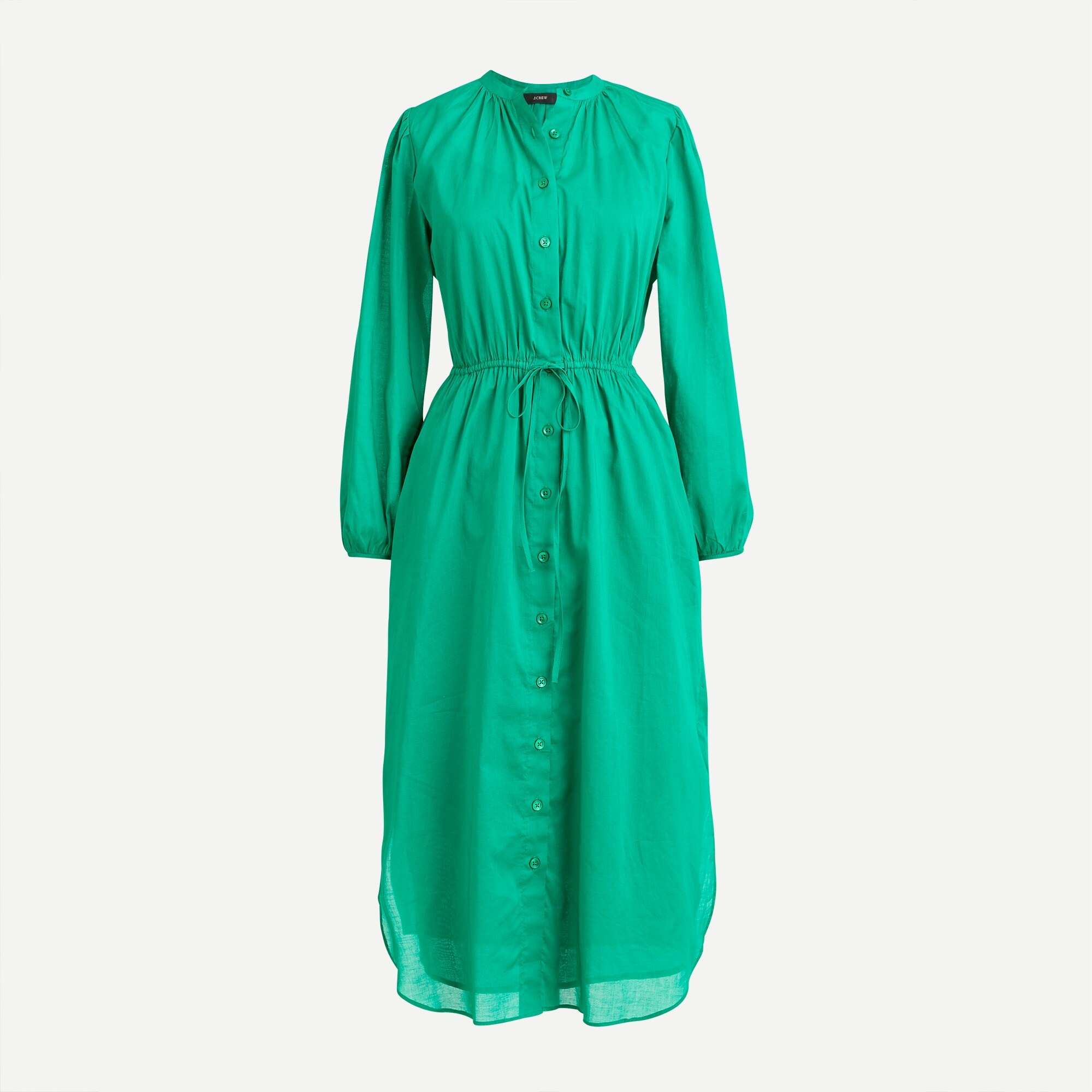 j crew tie waist cotton dress Tie-waist Cotton Voile Midi Dress For Women