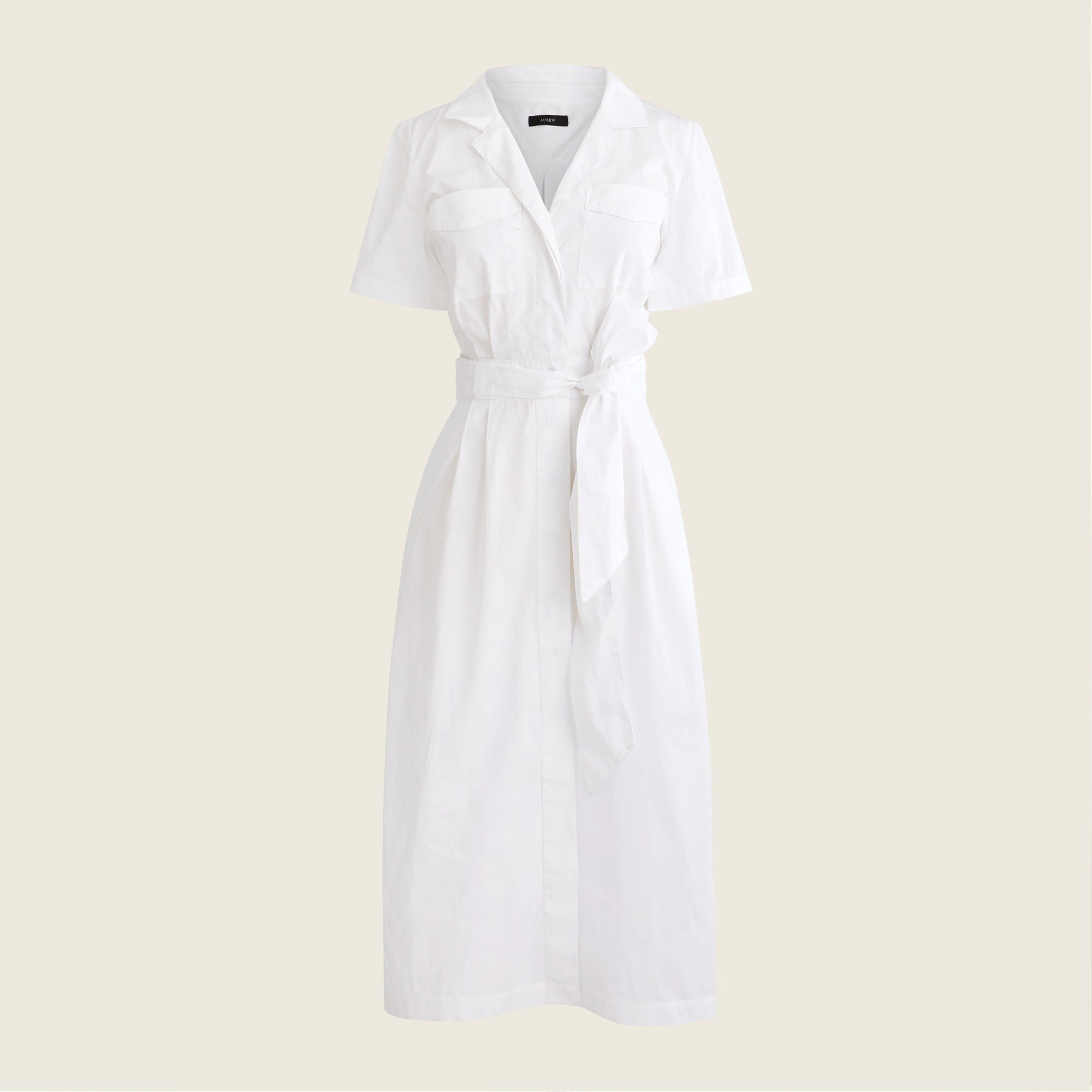 Patch-pocket cotton poplin shirtdress