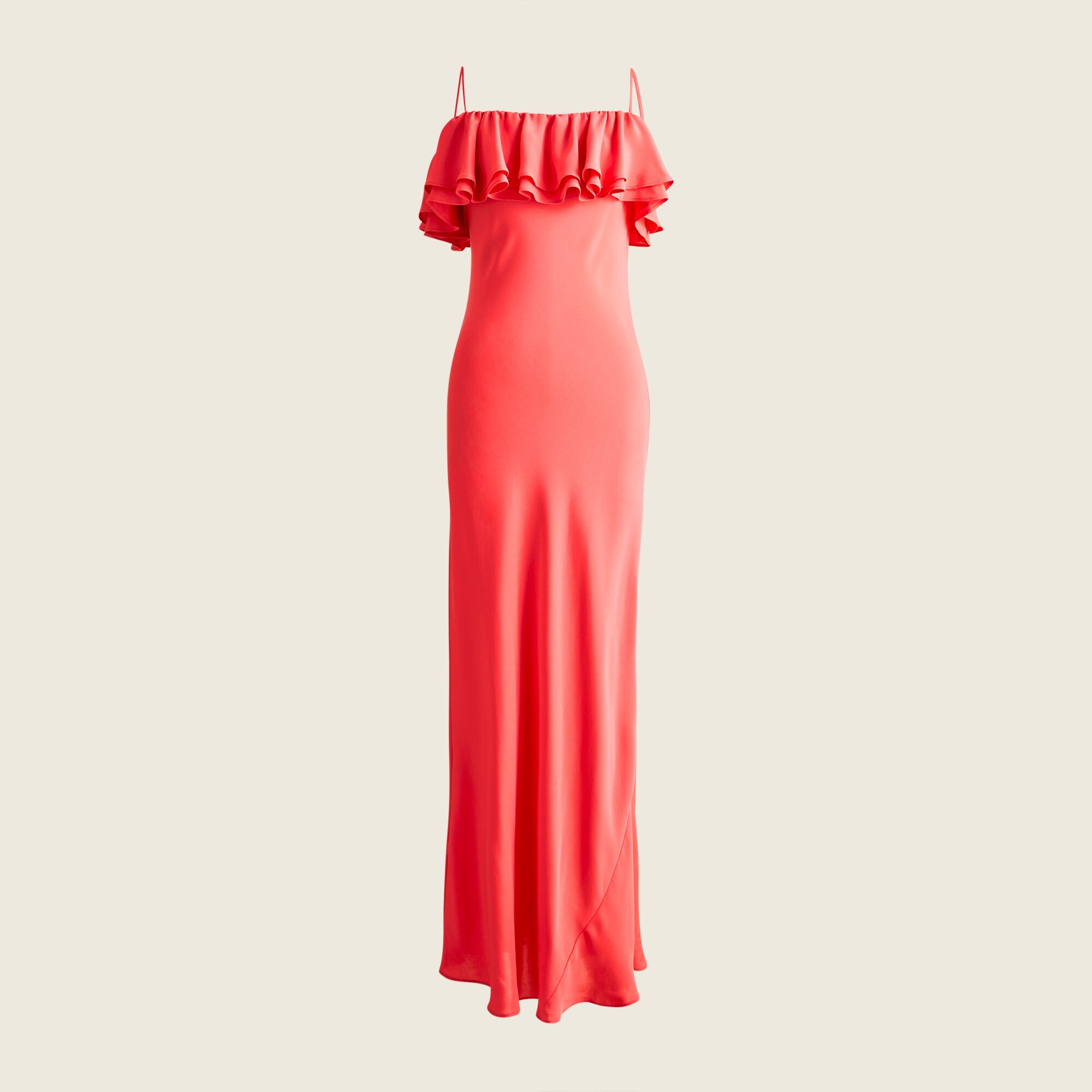 Ruffle silk slip dress