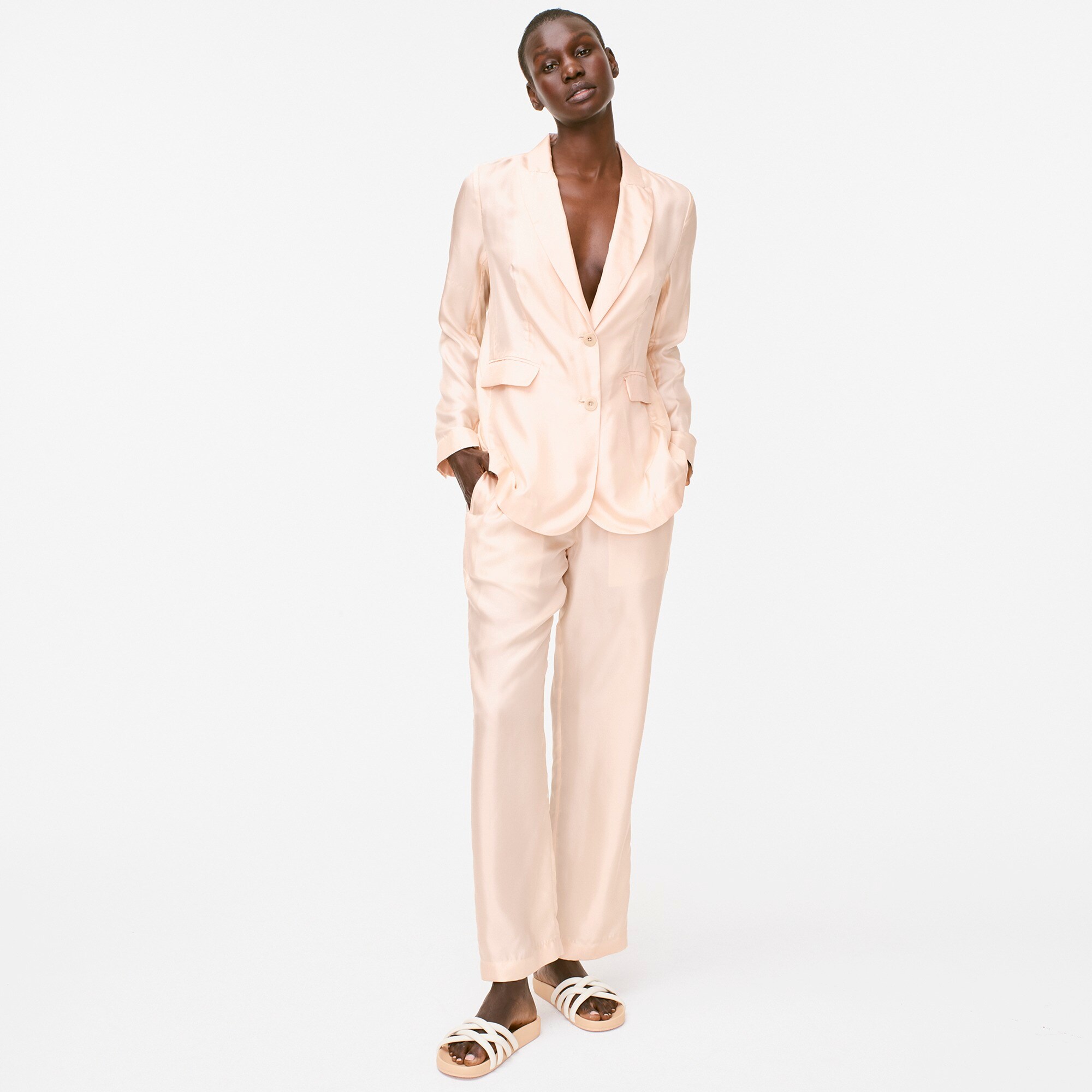J.Crew Collection Deconstructed Blazer In Silk Twill For Women