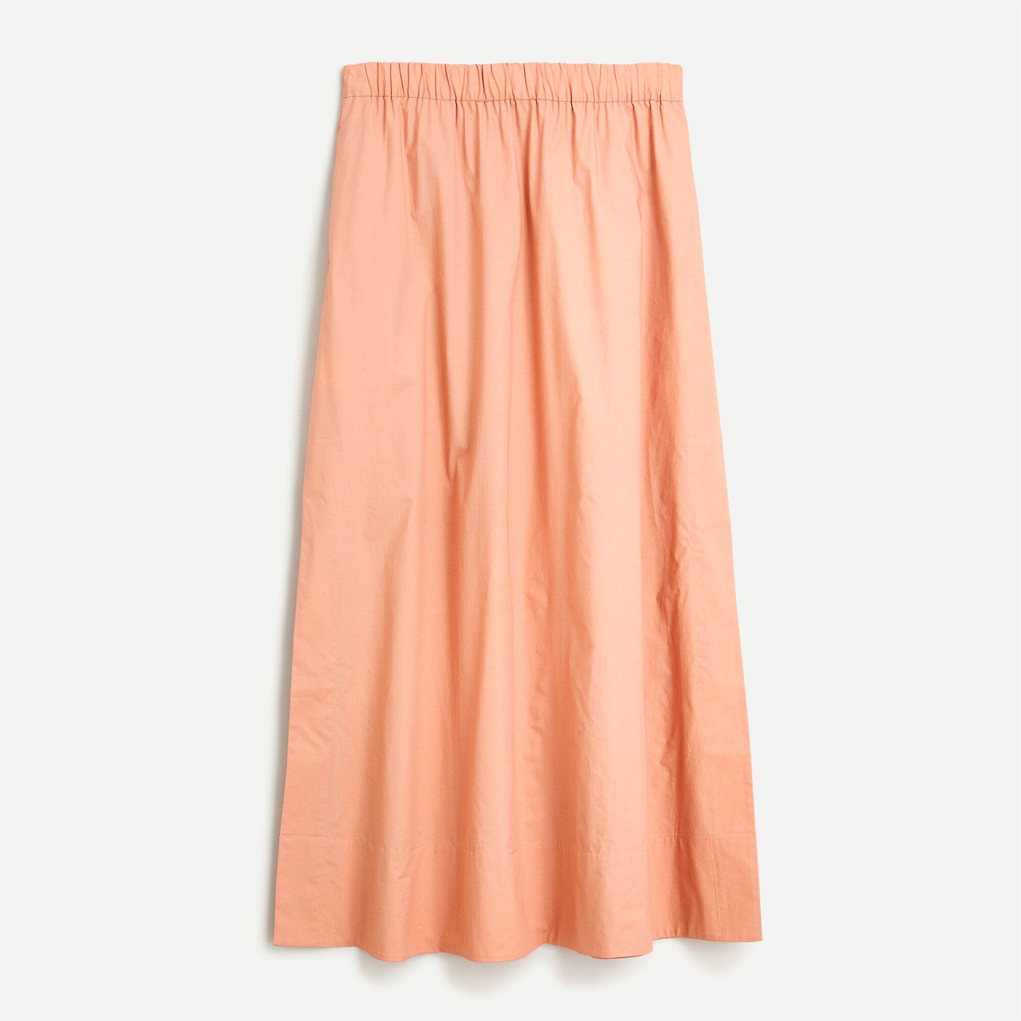 Side-slit cotton poplin maxi skirt