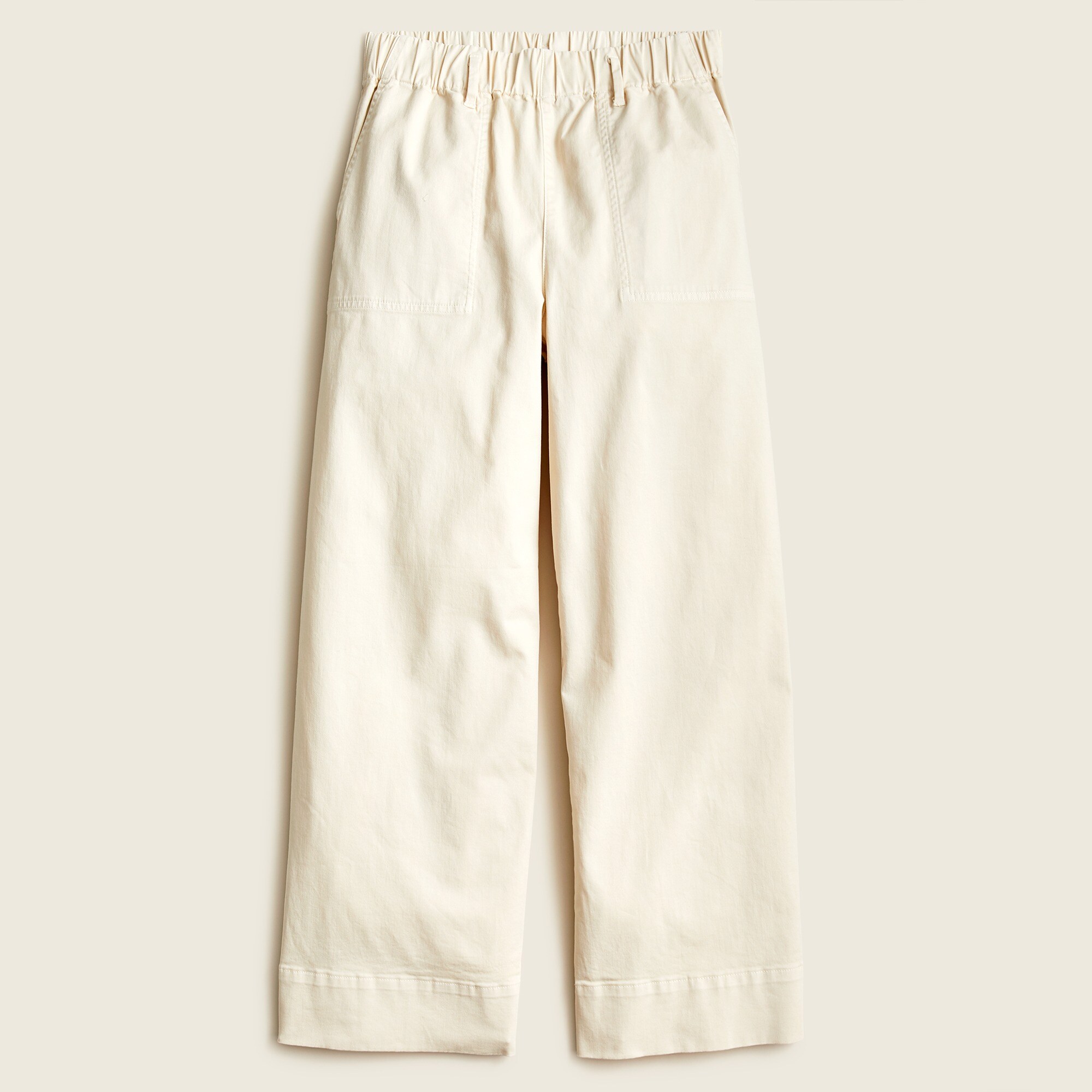 Pull-on wide-leg chino pant