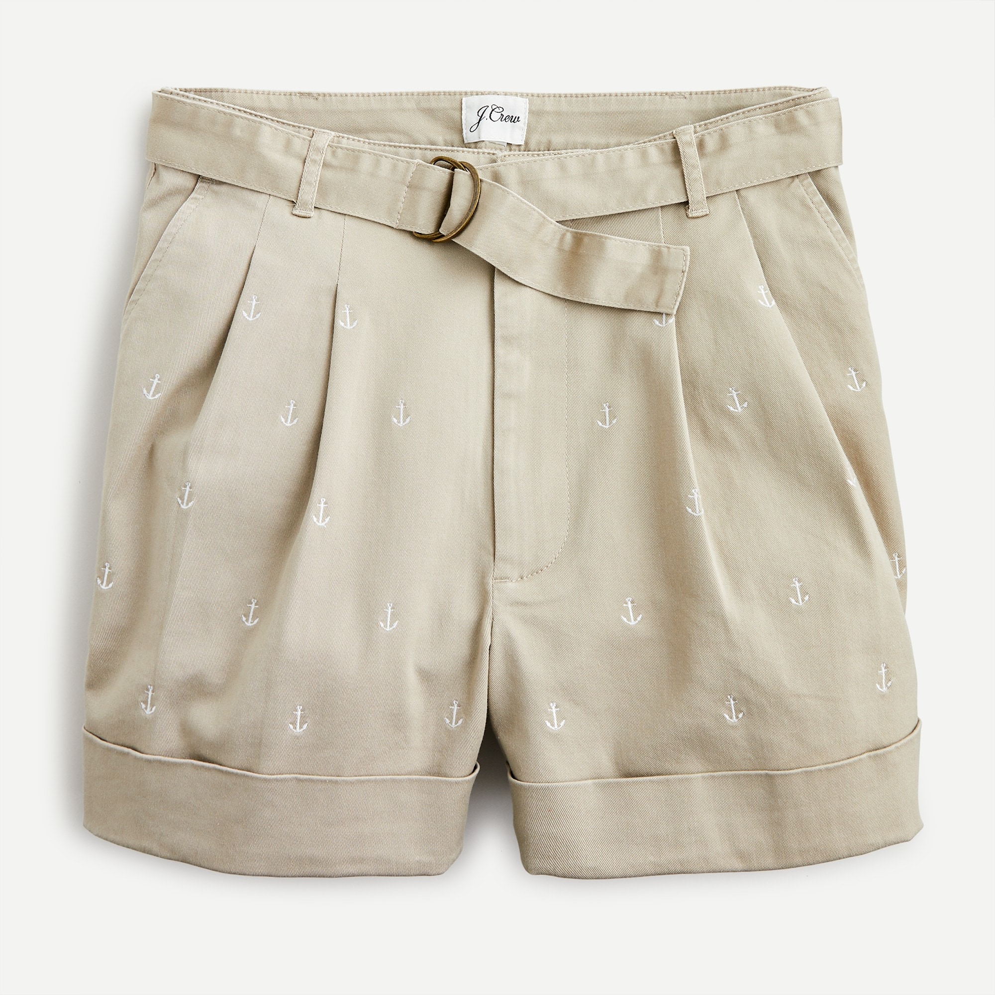 J.Crew: D-ring Short With Anchor Embroidery For Women