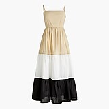 Square-neck tiered dress
