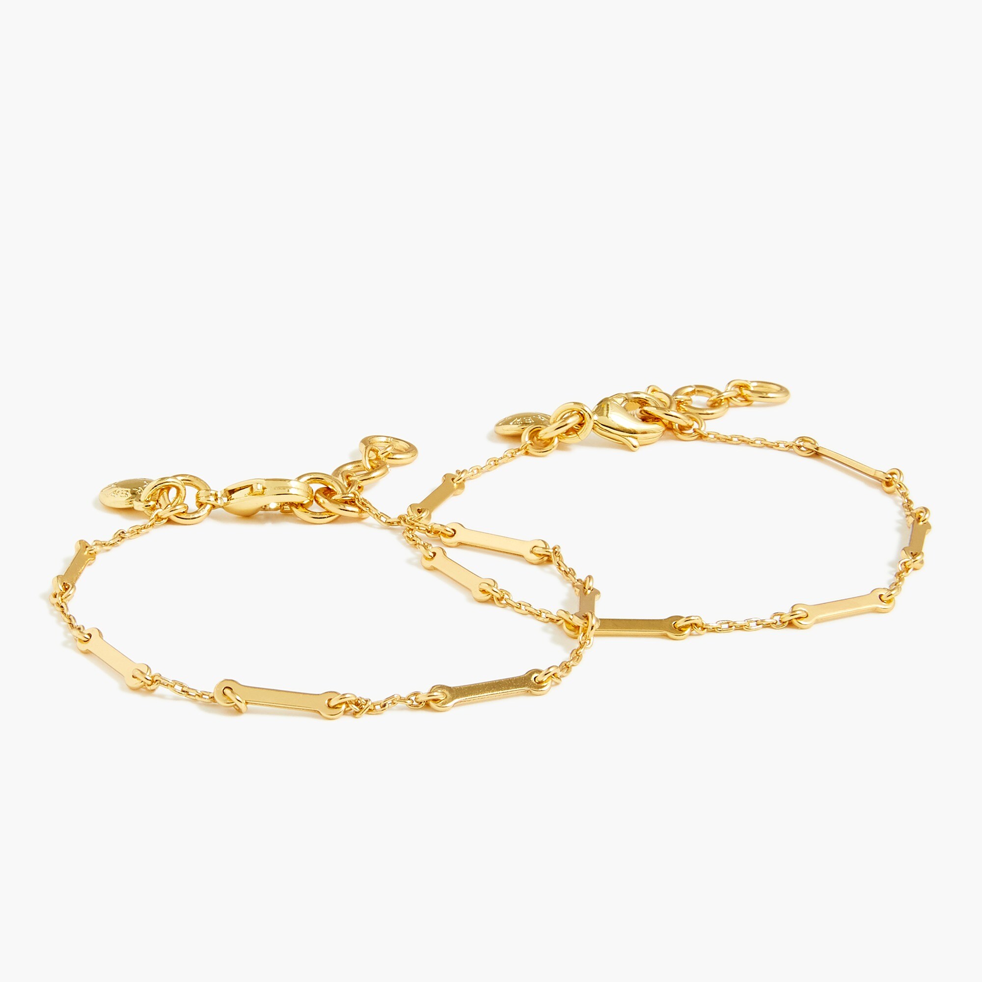 Bar and delicate chain bracelet set-of-two