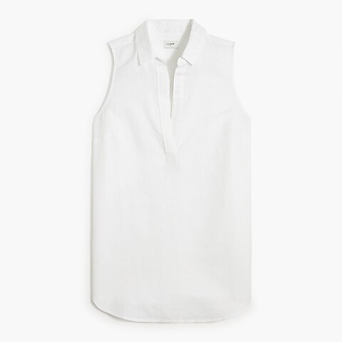 womens Linen-cotton sleeveless popover tunic top