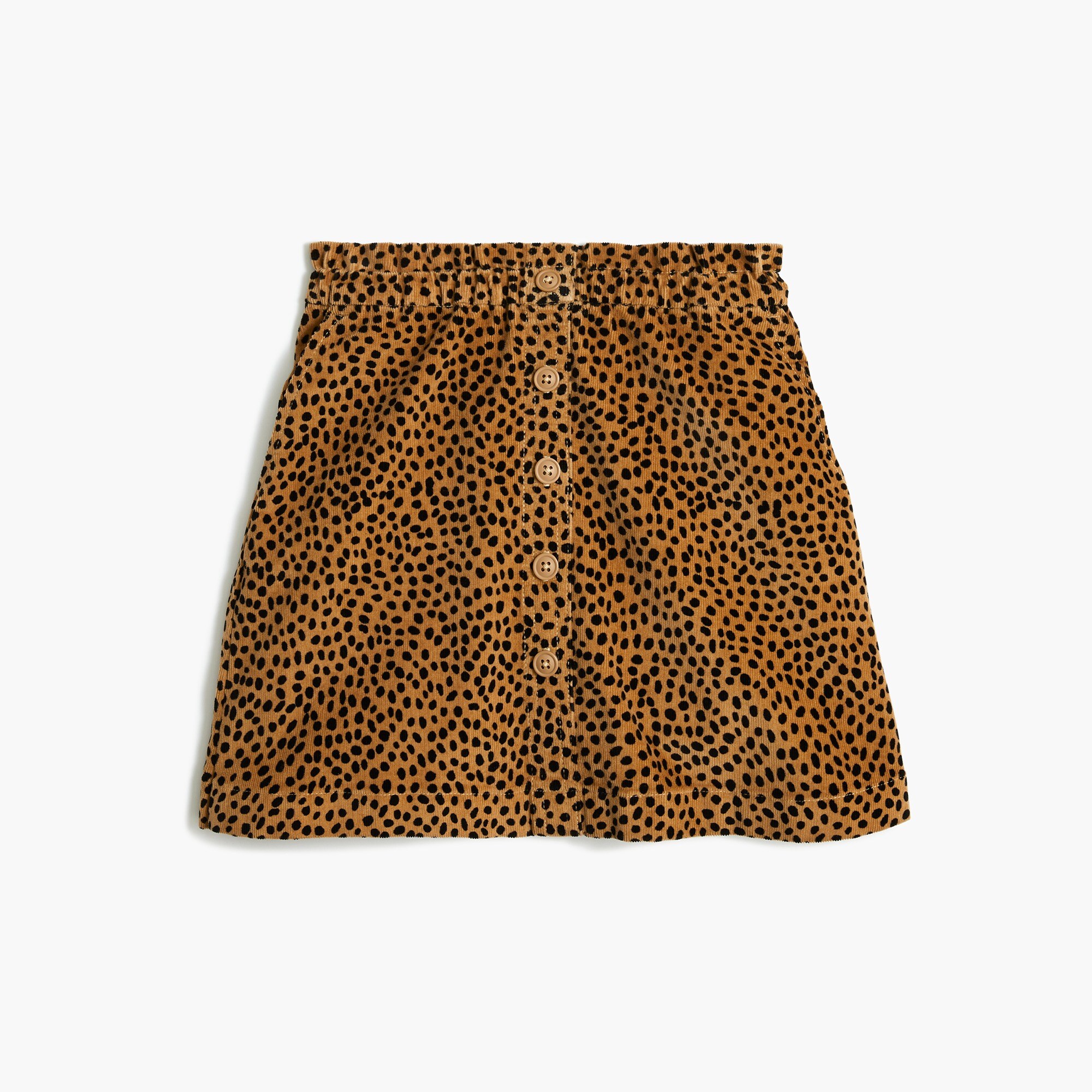Girls' cheetah corduroy skirt