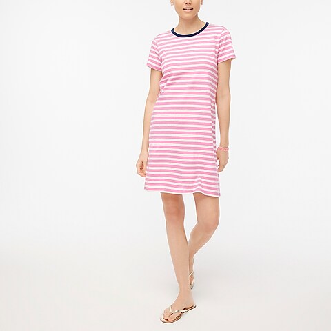 womens Short-sleeve striped T-shirt dress