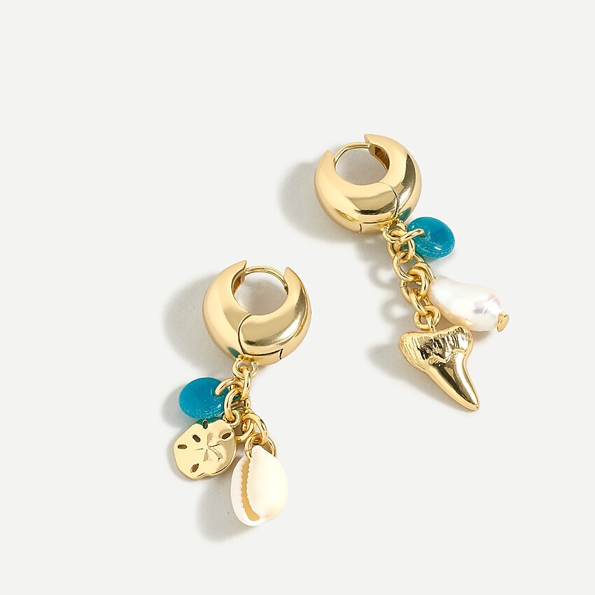 j.crew: beachcomber mismatched earrings for women, right side, view zoomed