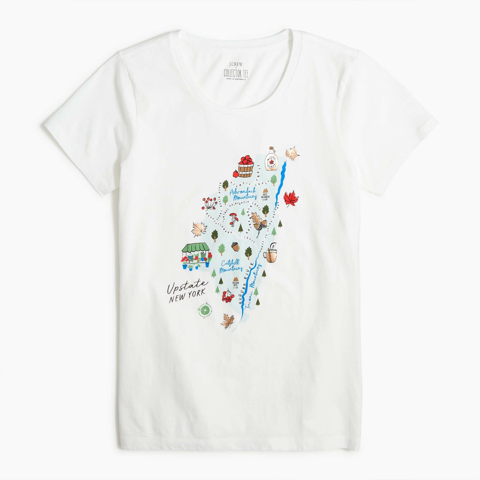 upstate new york map graphic tee for women
