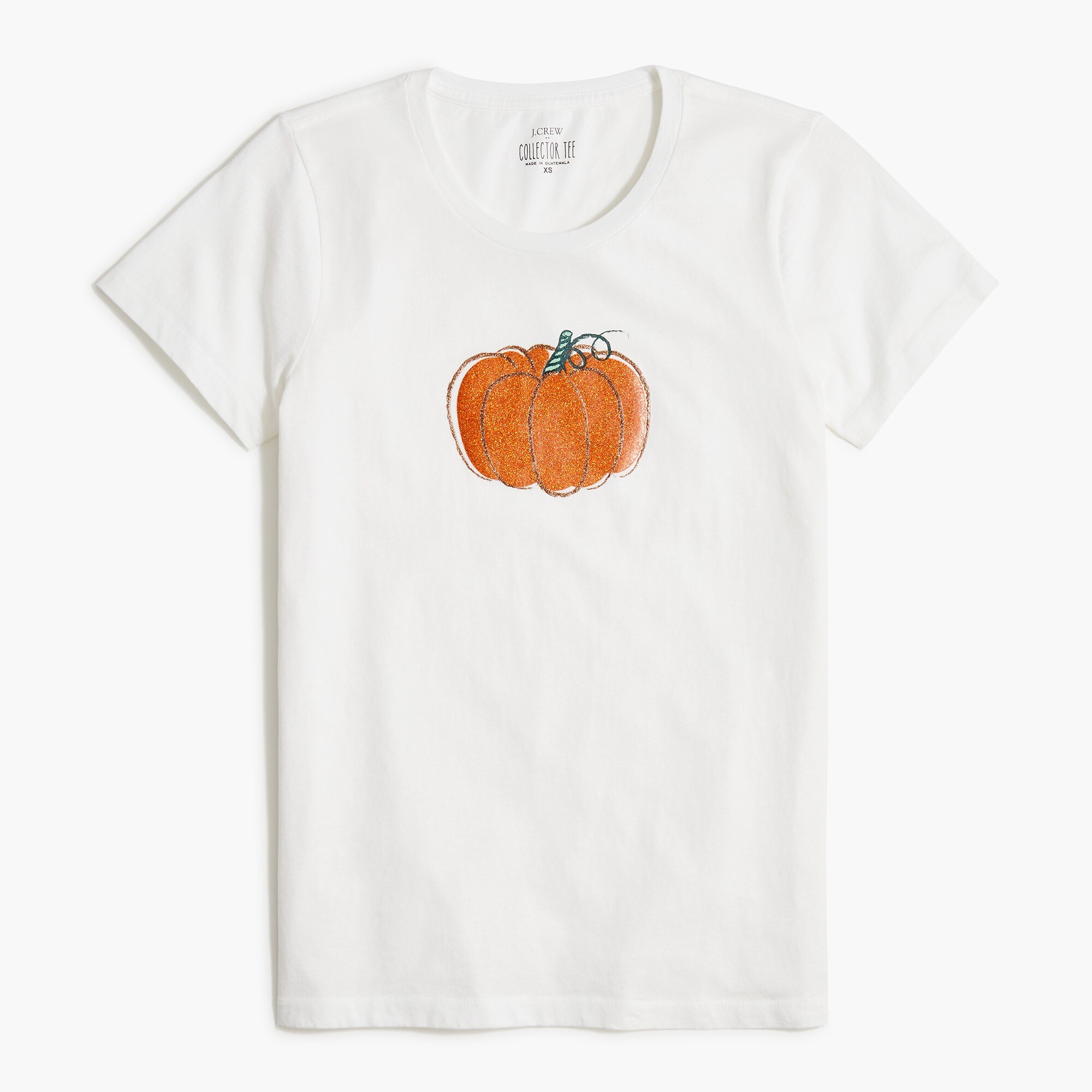 glitter pumpkin graphic tee for women