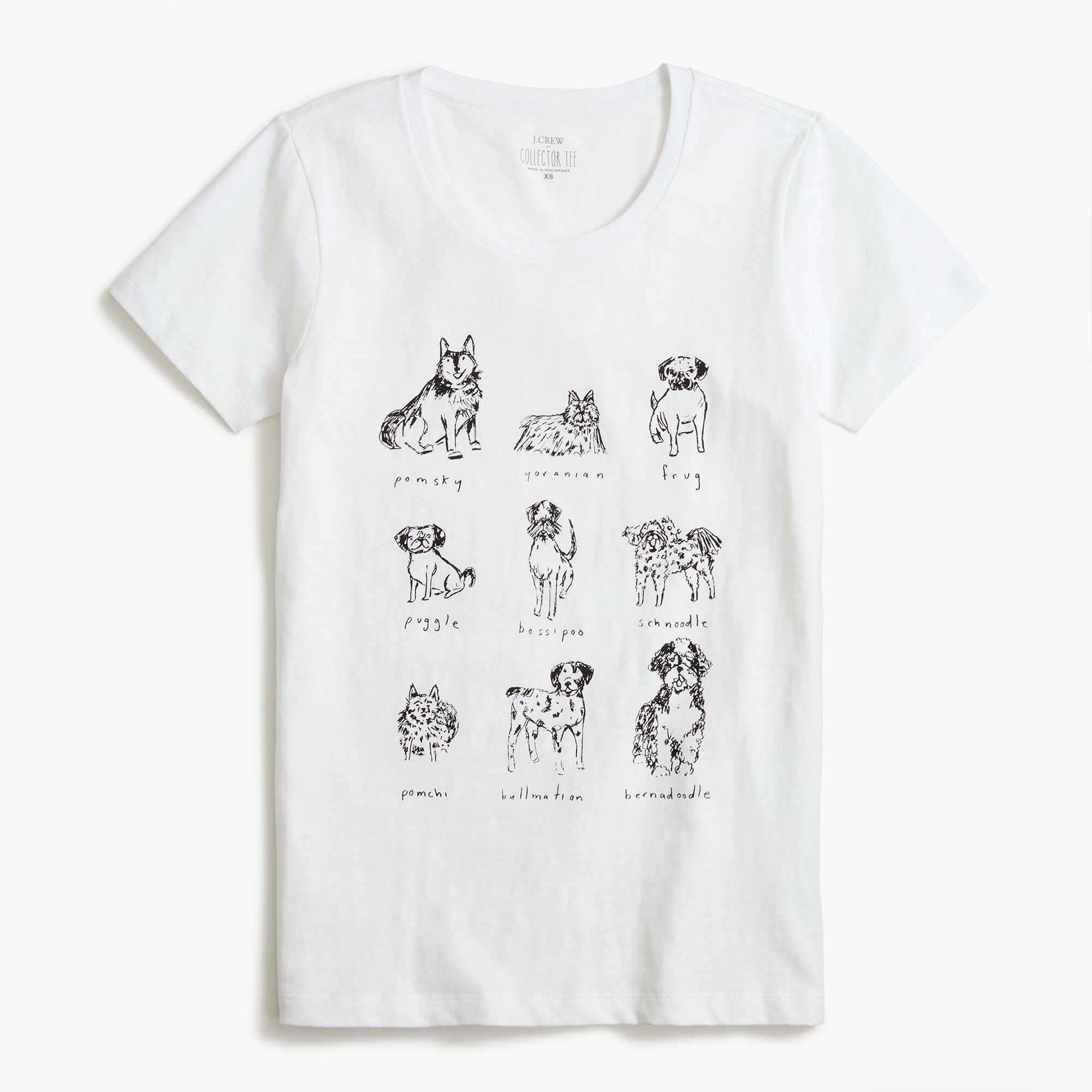 dog grid graphic tee for women