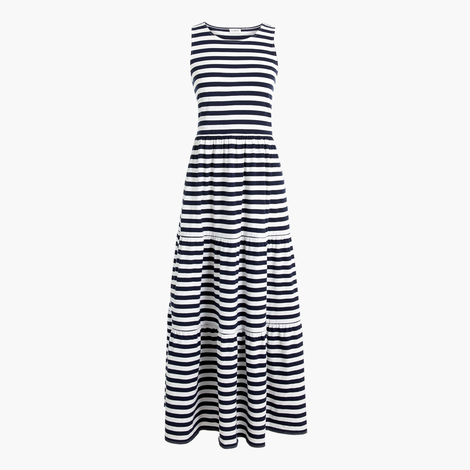 Factory: Striped Tiered Knit Maxi Dress For Women