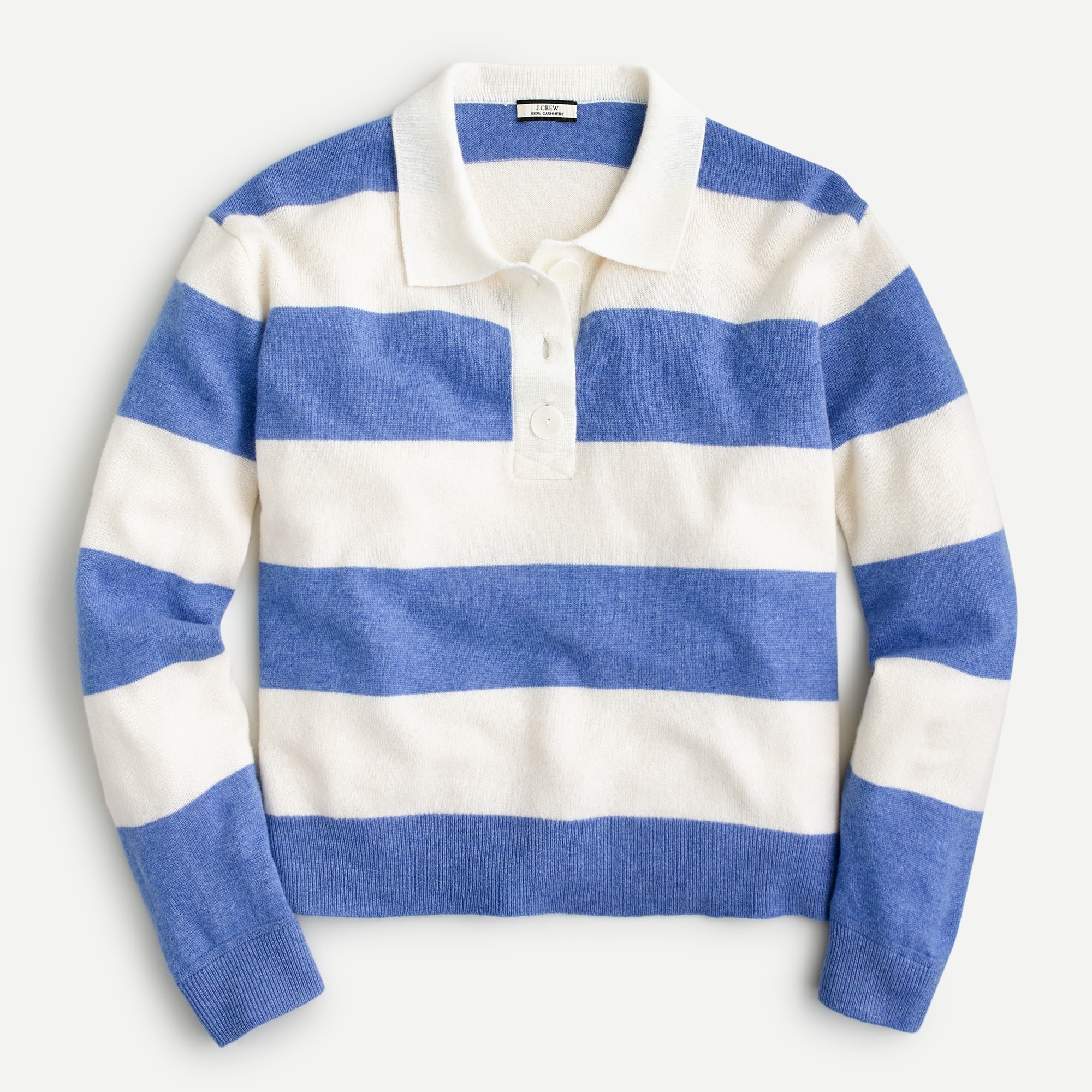 J.Crew: Collared Cashmere Sweater In Rugby Stripe For Women