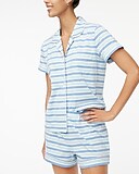 Striped short-sleeve knit pajama set